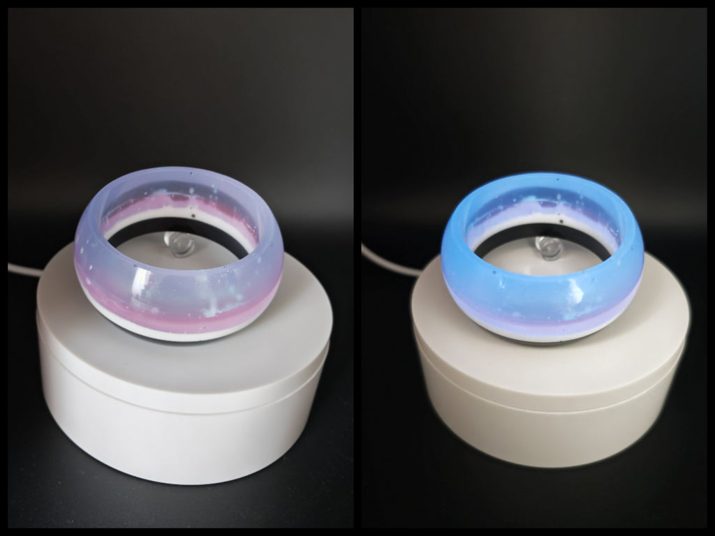 Glow In The Dark Resin Bangle: Handmade Luminous Sky Colors Cuff