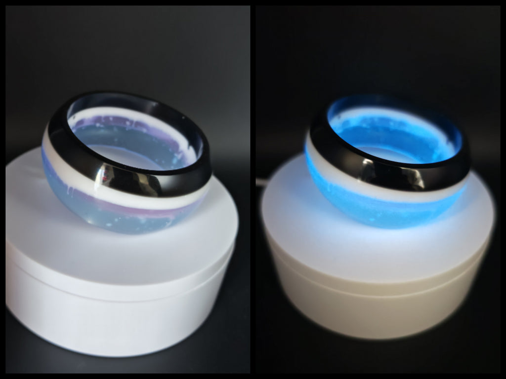 Glow In The Dark Resin Bangle: Handmade Luminous Sky Colors Cuff