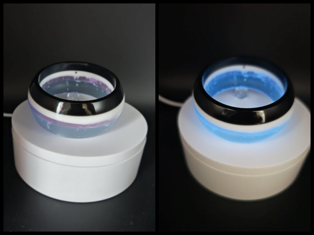 Glow In The Dark Resin Bangle: Handmade Luminous Sky Colors Cuff