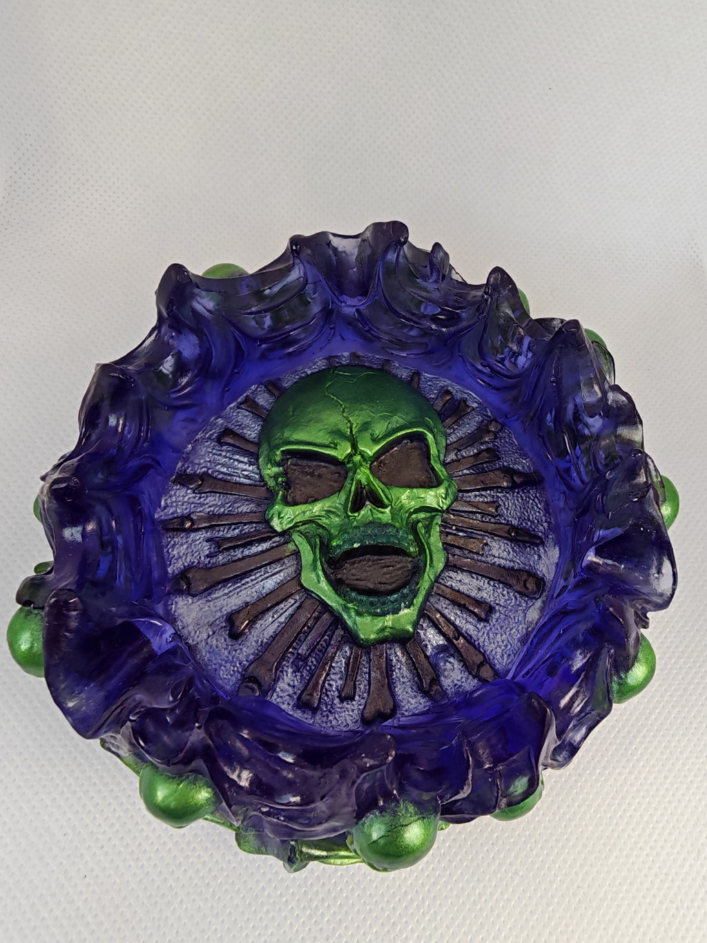 Beetlejuice Skull Flame Tray: Handmade Gothic Resin , Halloween Decor