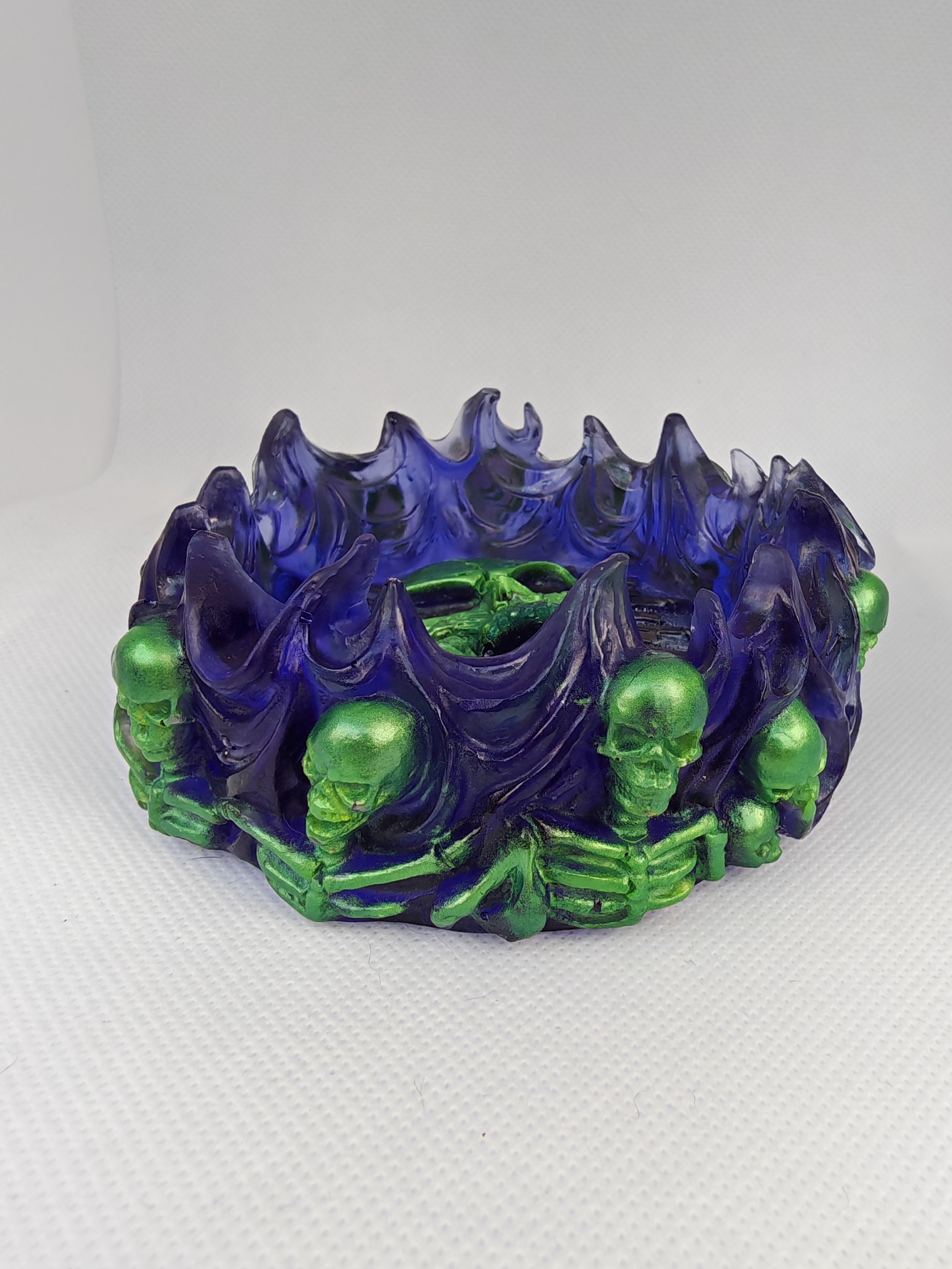 Beetlejuice Skull Flame Tray: Handmade Gothic Resin , Halloween Decor