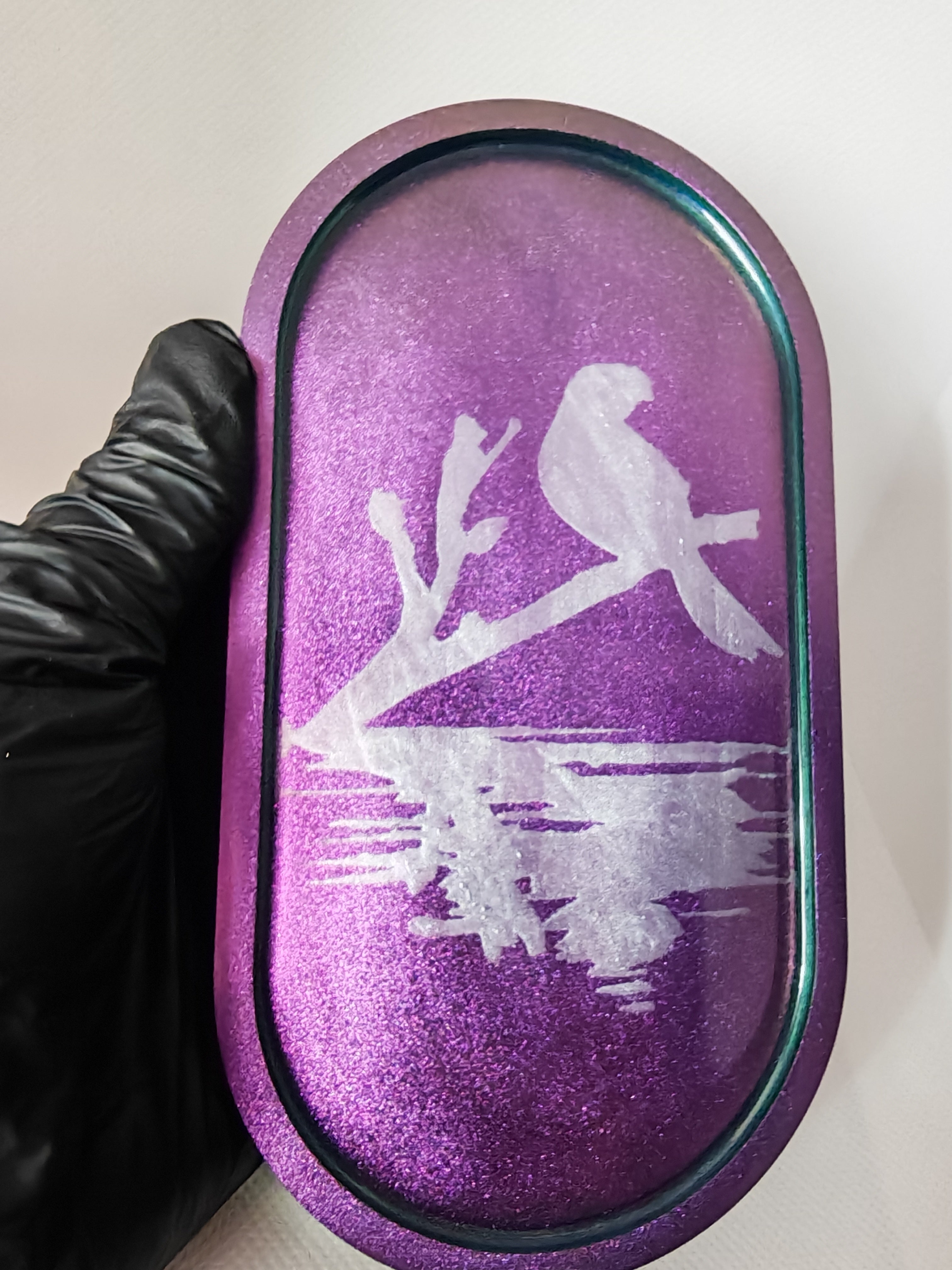 Color Shift Resin Tray: Iridescent Chameleon Jewelry Holder