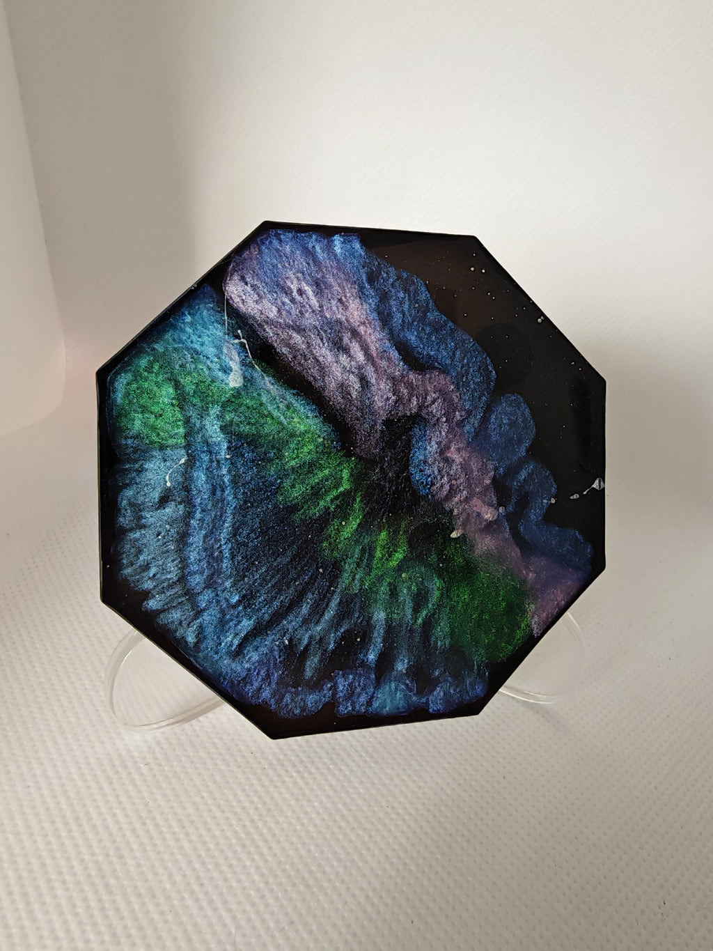 Galaxy Resin Coaster Set: Handmade Octagon Space Art
