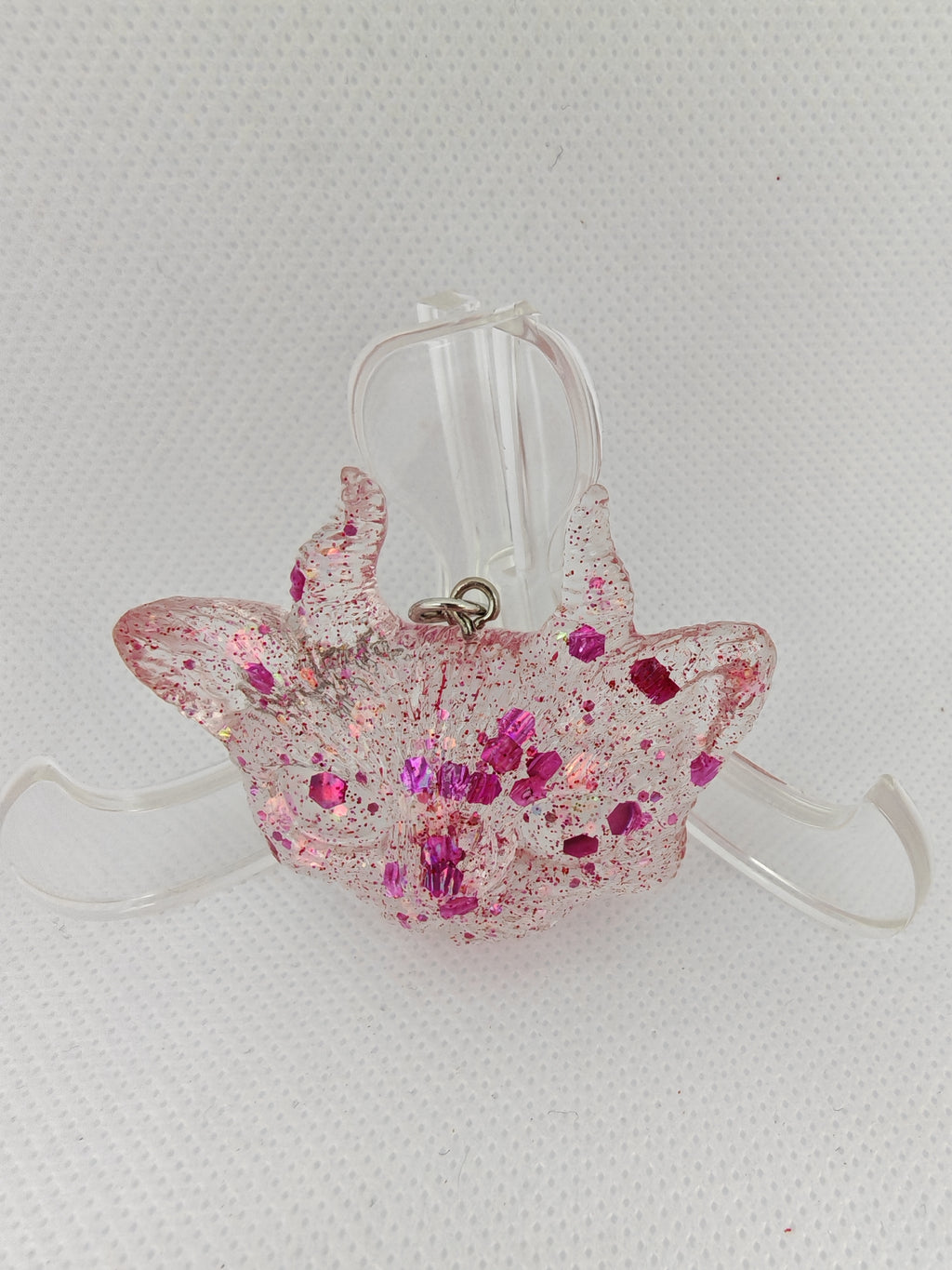 Gothic Cat Keyring Set: Horned and Third Eye Demon Cats- Handmade resin Duo-Unique Devil Cat gift