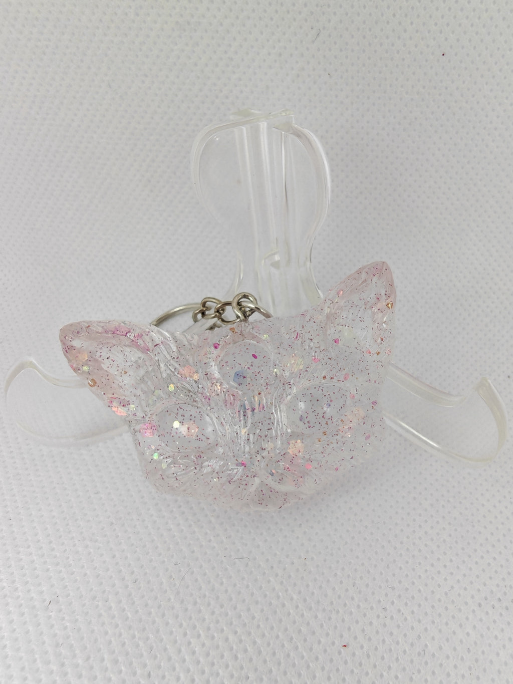 Gothic Cat Keyring Set: Horned and Third Eye Demon Cats- Handmade resin Duo-Unique Devil Cat gift