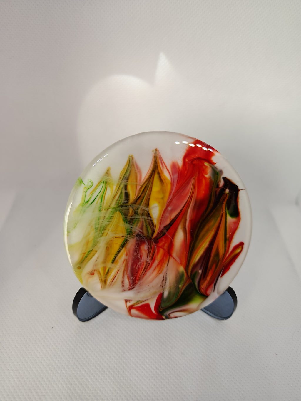 Resin Coaster Set with Holder: Abstract Ink Style- Handmade Home Decor