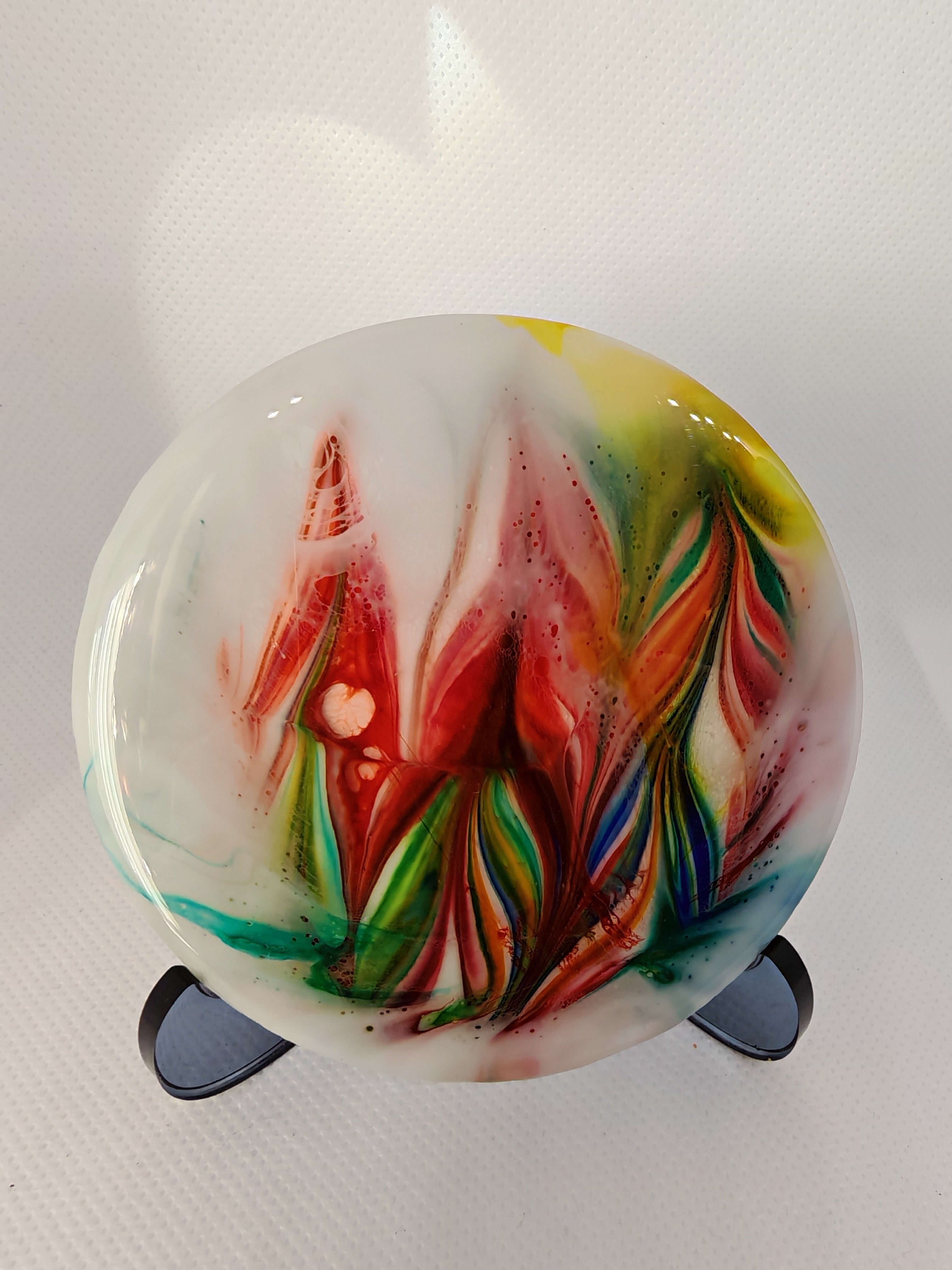 Resin Coaster Set with Holder: Abstract Ink Style- Handmade Home Decor