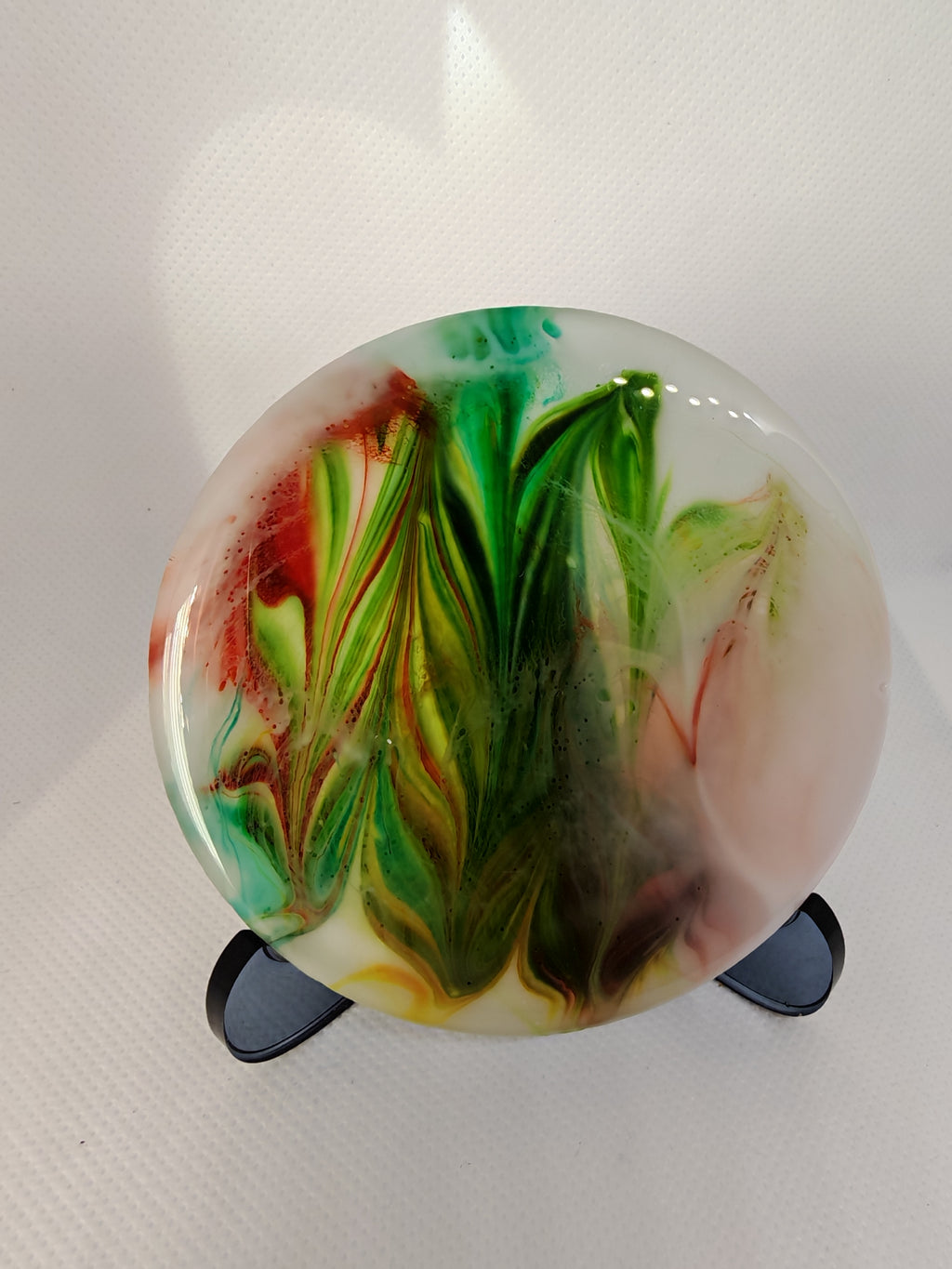 Resin Coaster Set with Holder: Abstract Ink Style- Handmade Home Decor