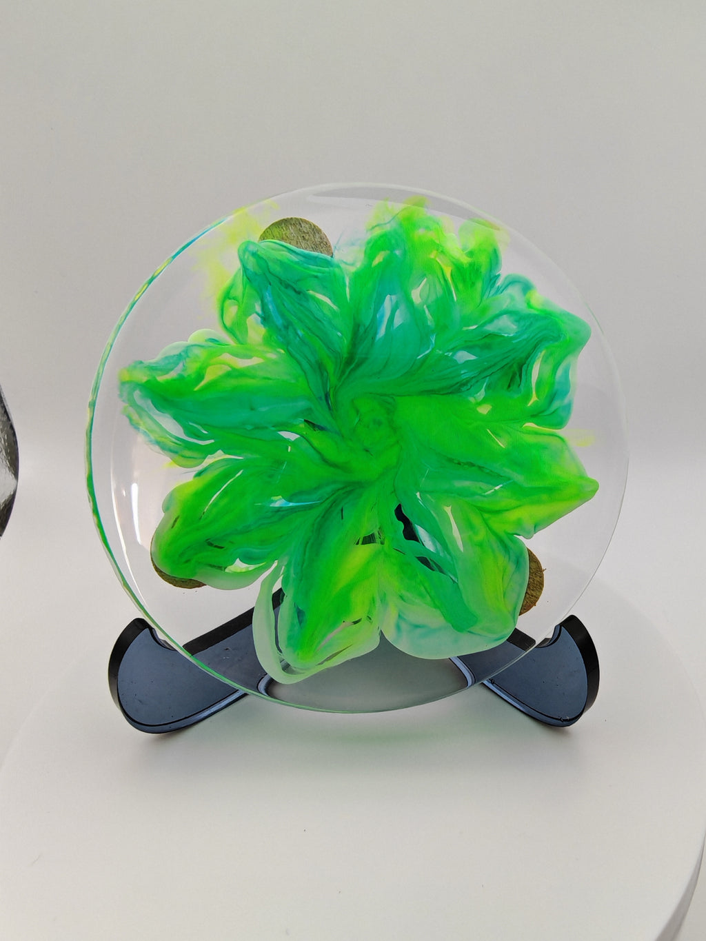 Floral Resin Coaster Set: Colorful Flower Designs with White Bloom Stand