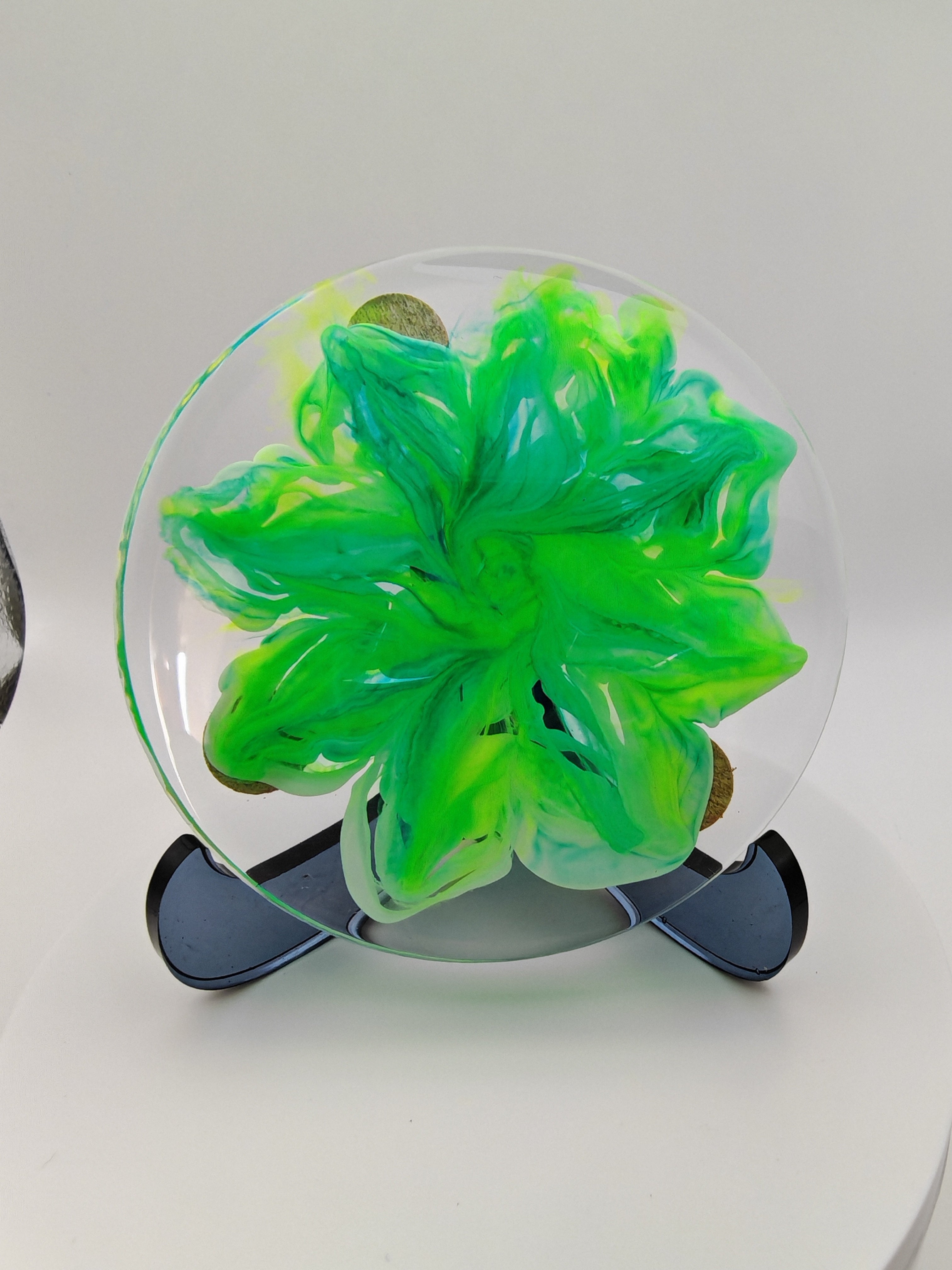 Floral Resin Coaster Set: Colorful Flower Designs with White Bloom Stand