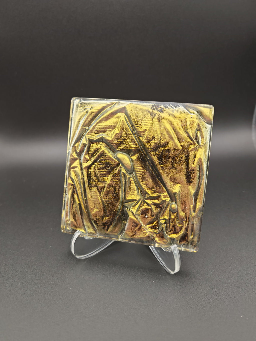 Epoxy Resin Coaster Set with Holder- Velvet Technique