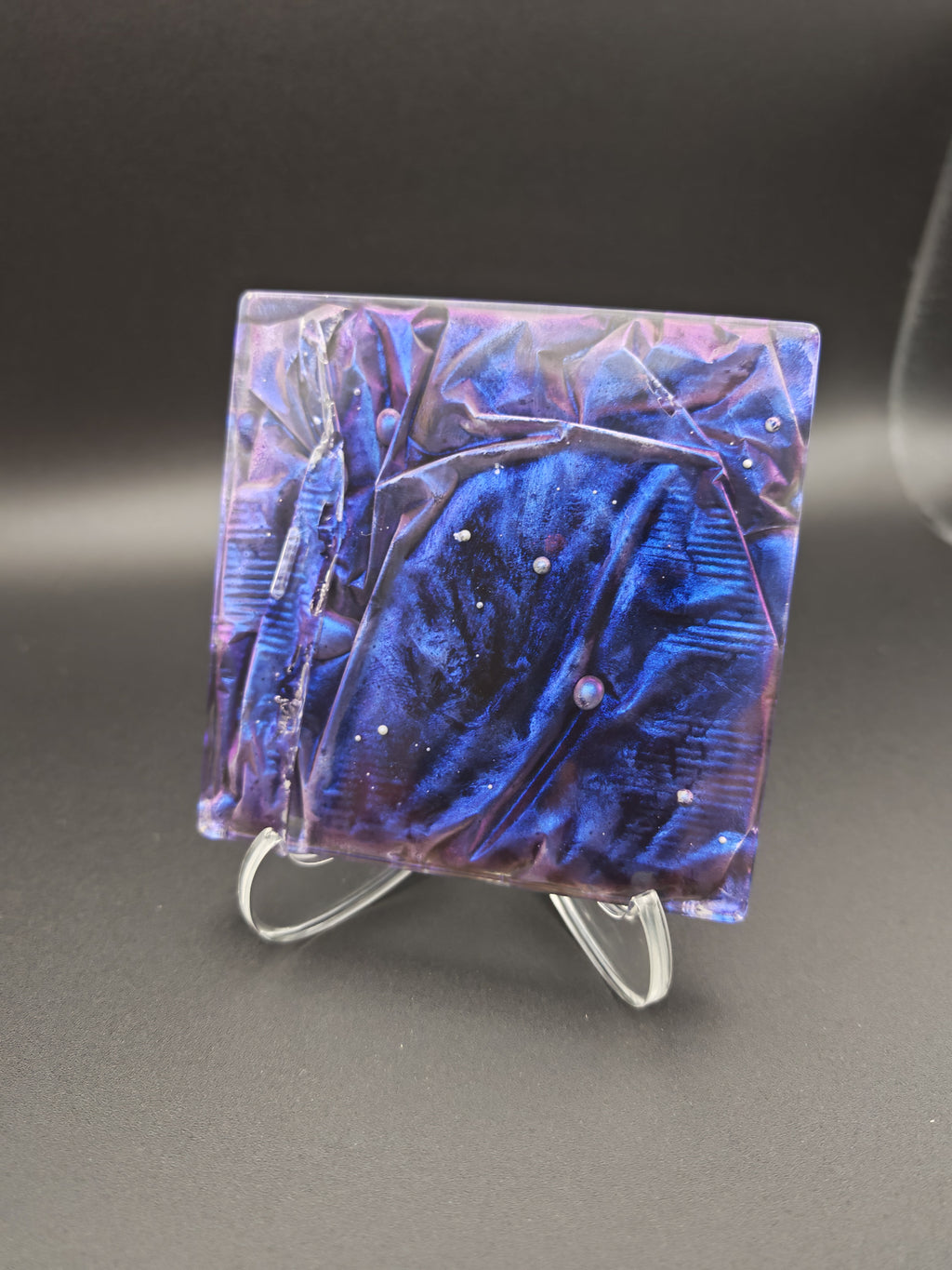 Epoxy Resin Coaster Set with Holder- Velvet Technique