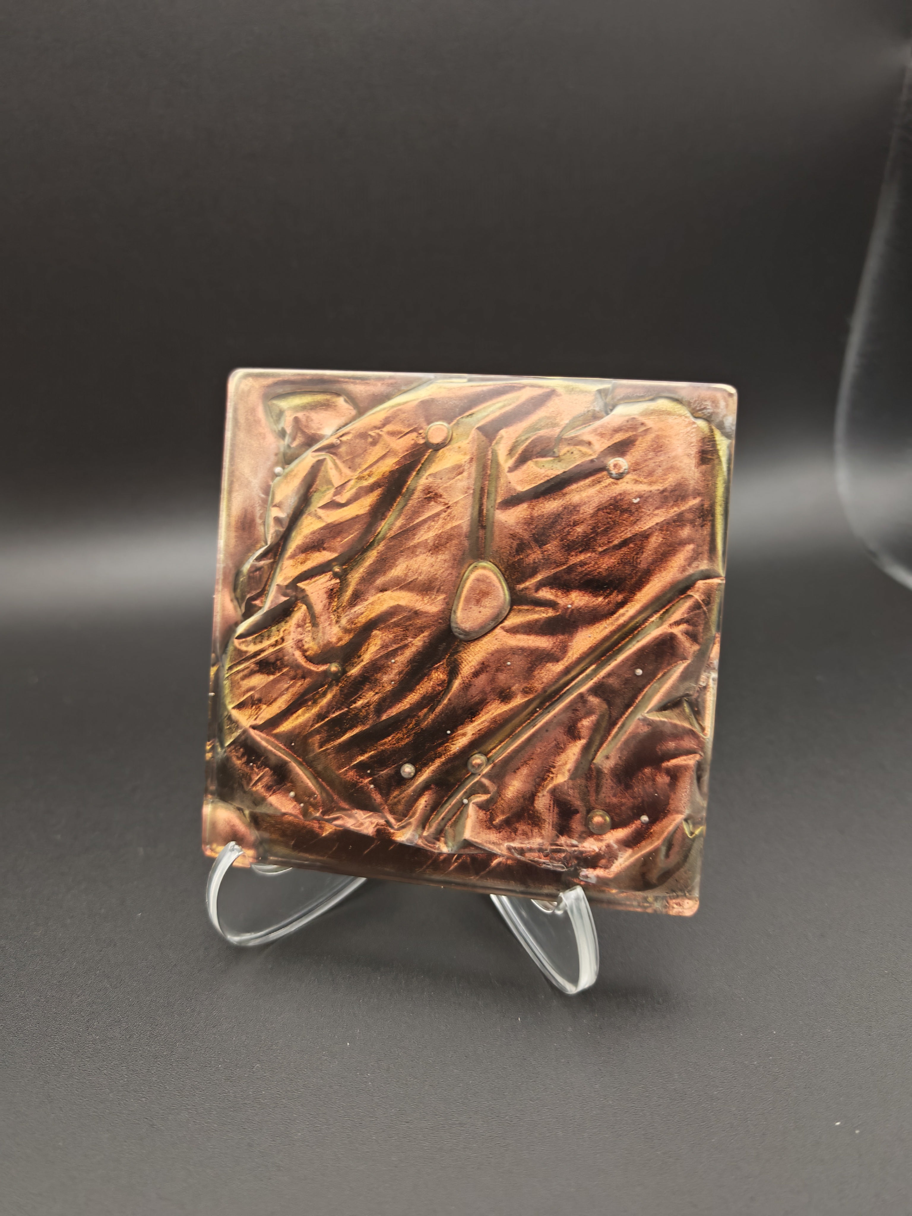 Epoxy Resin Coaster Set with Holder- Velvet Technique