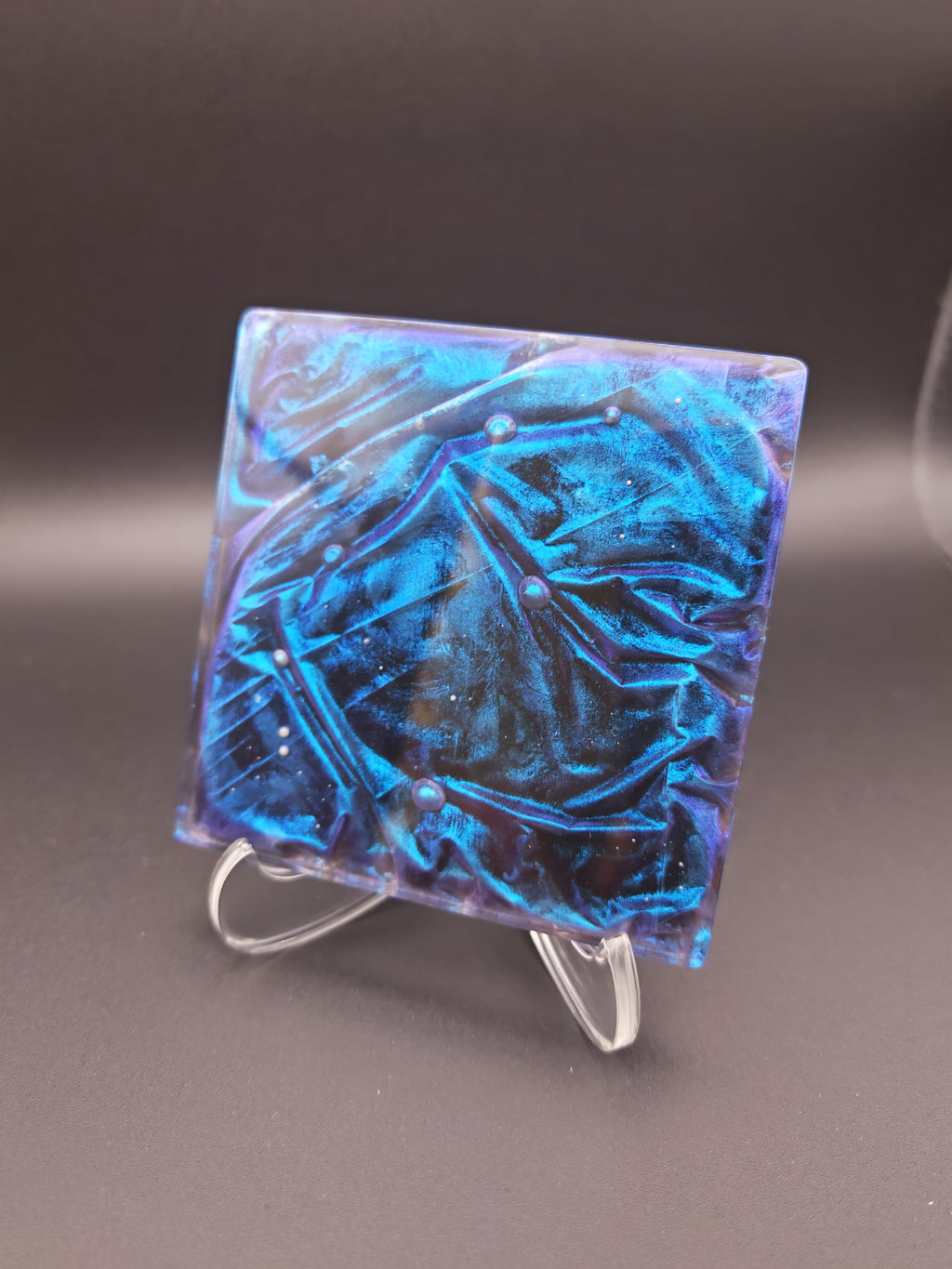 Epoxy Resin Coaster Set with Holder- Velvet Technique