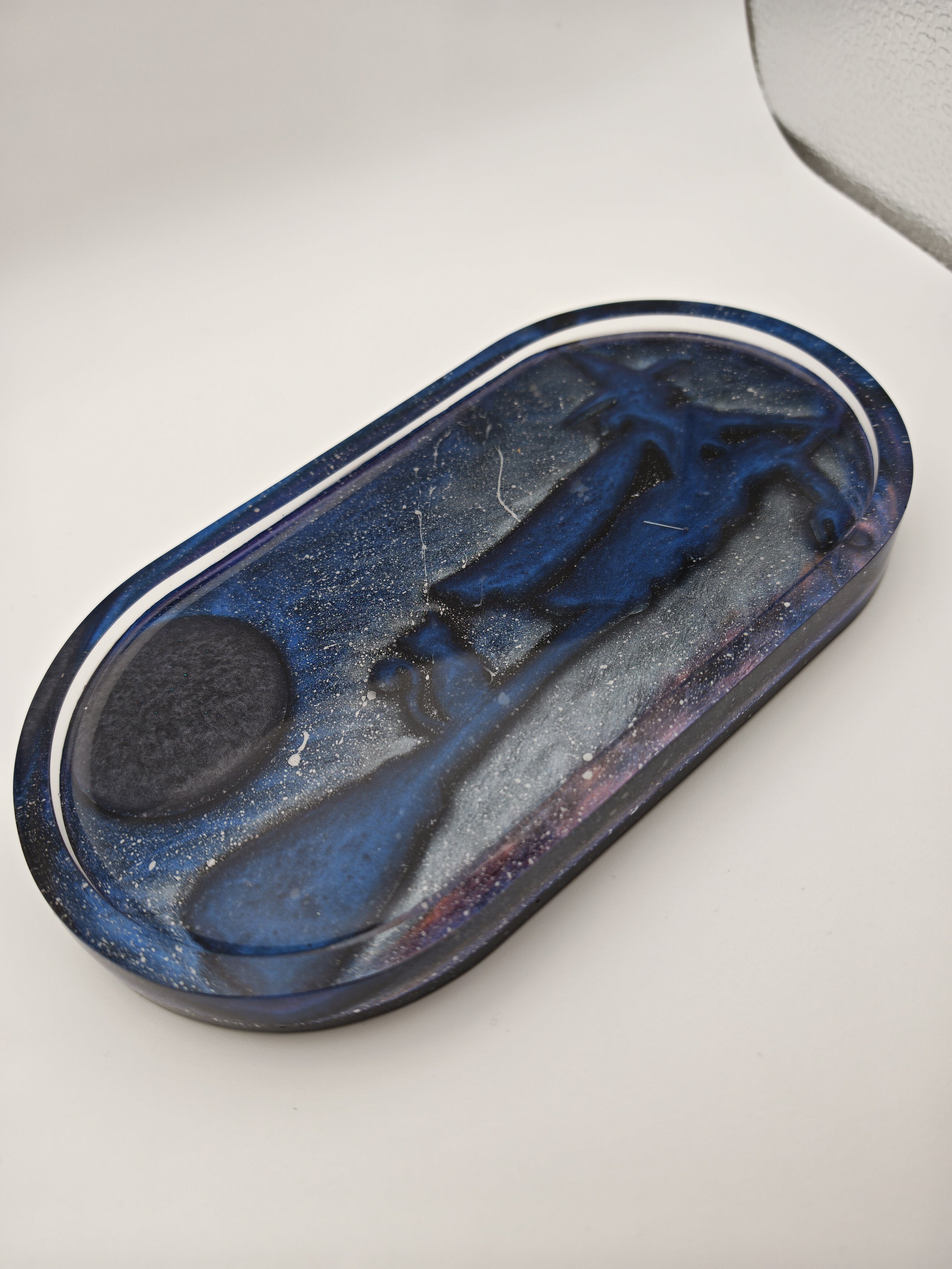 Witch and Cat Resin Tray: Decorative Altar Decor, Mystic Oval Dish, Halloween Jevelry Holder