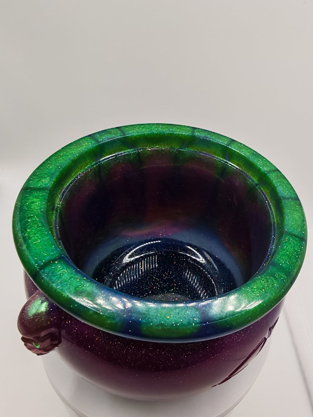 Witchy Galaxy Cauldron: Glow-in-the-Dark Resin Jewelry Box