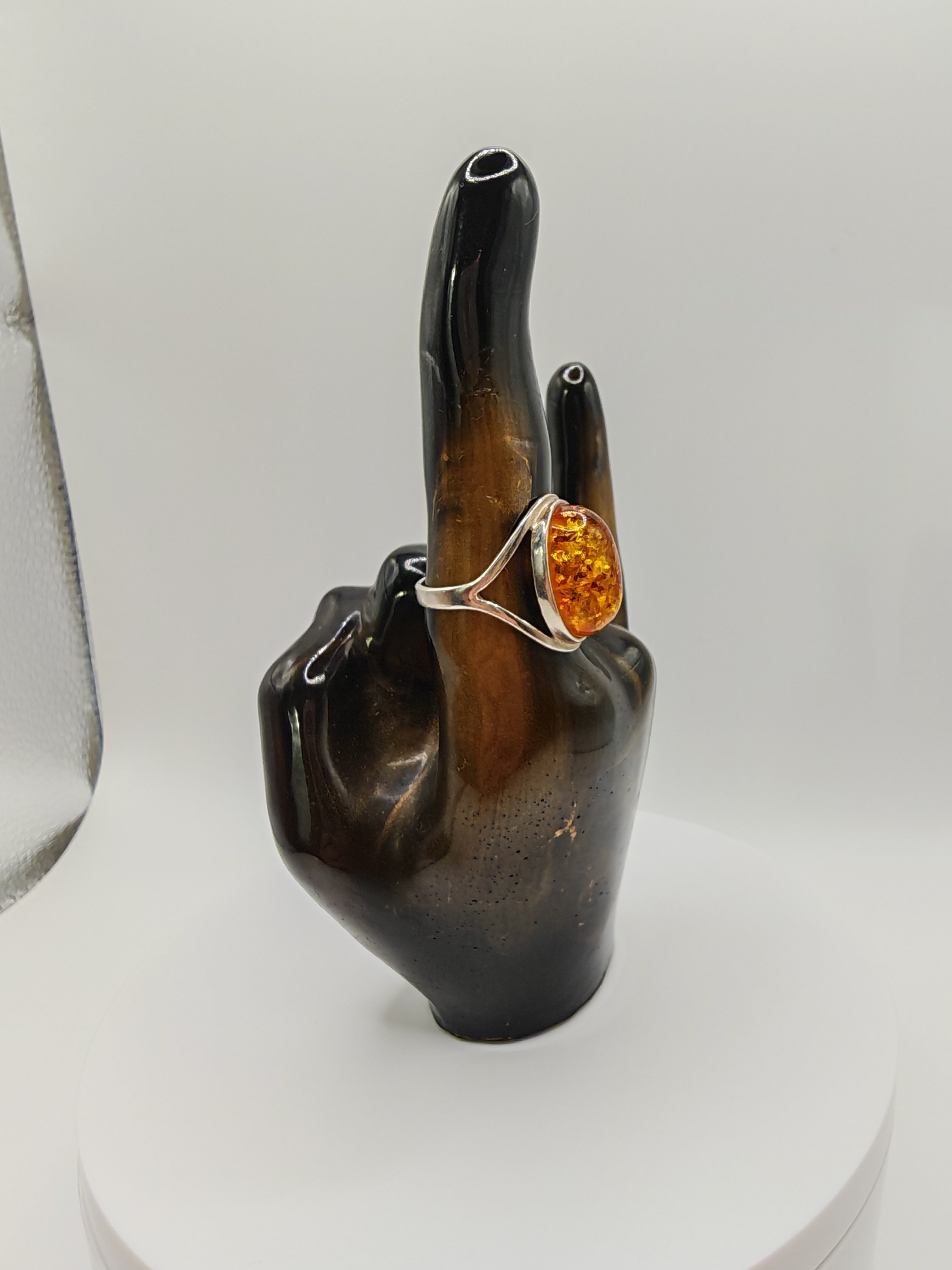 Devil Horns Ring Holder: Rock On, Black & Gold Handmade Resin, Gothic Jewelry Stand