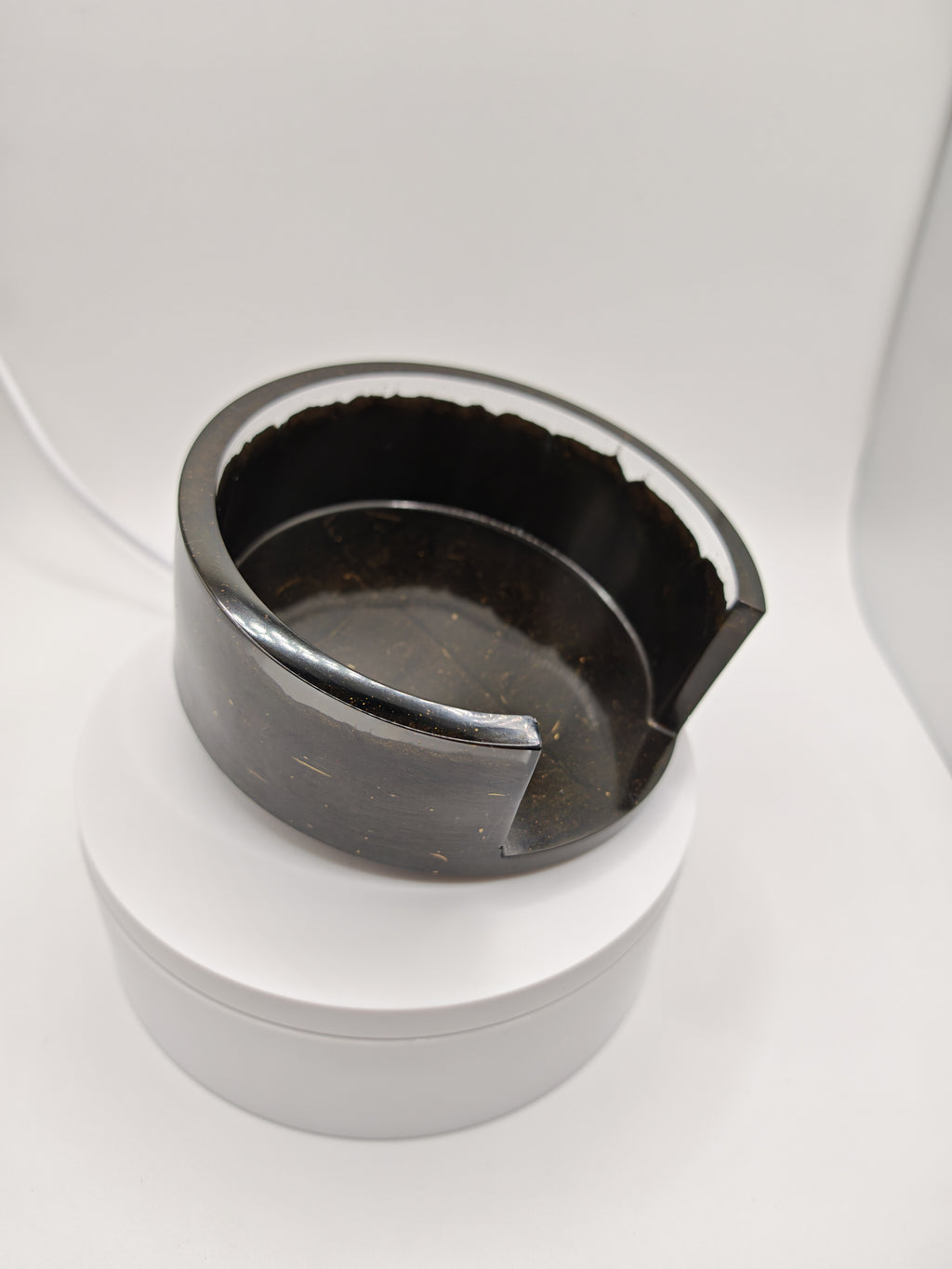 Black and Gold Resin Tray Set: Handmade Elegant Coffee Serving Decor