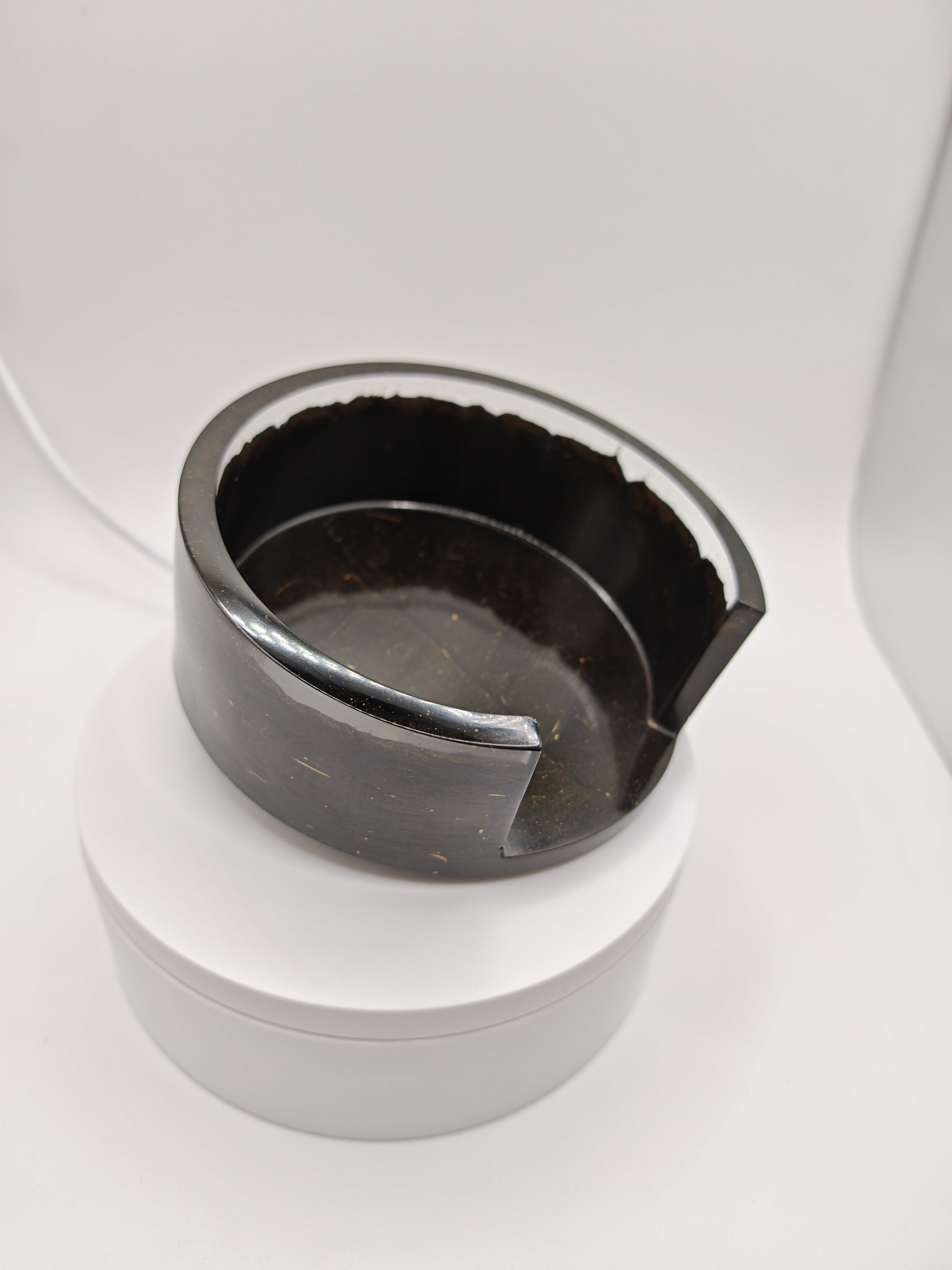 Black and Gold Resin Tray Set: Handmade Elegant Coffee Serving Decor