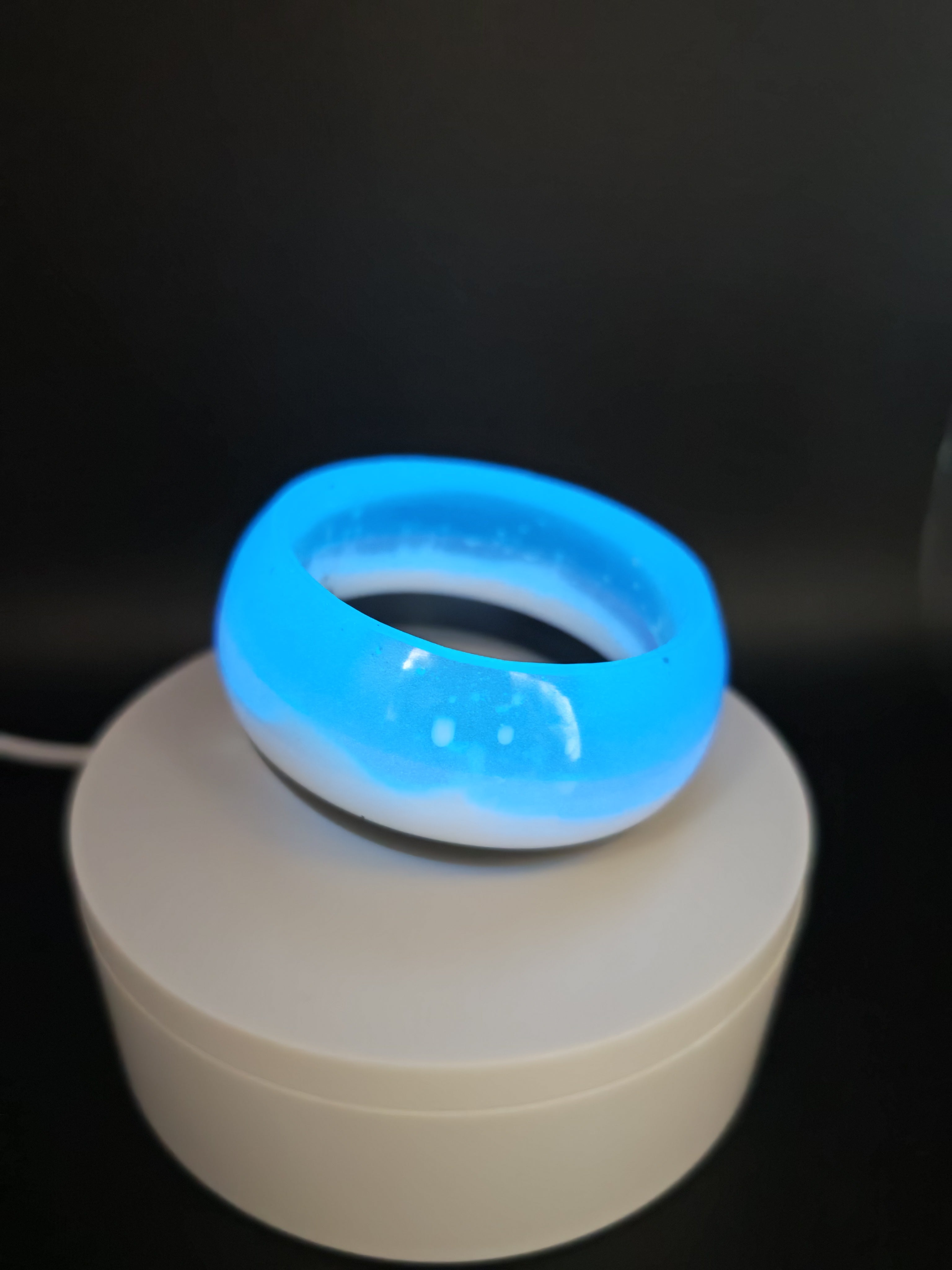 Glow In The Dark Resin Bangle: Handmade Luminous Sky Colors Cuff