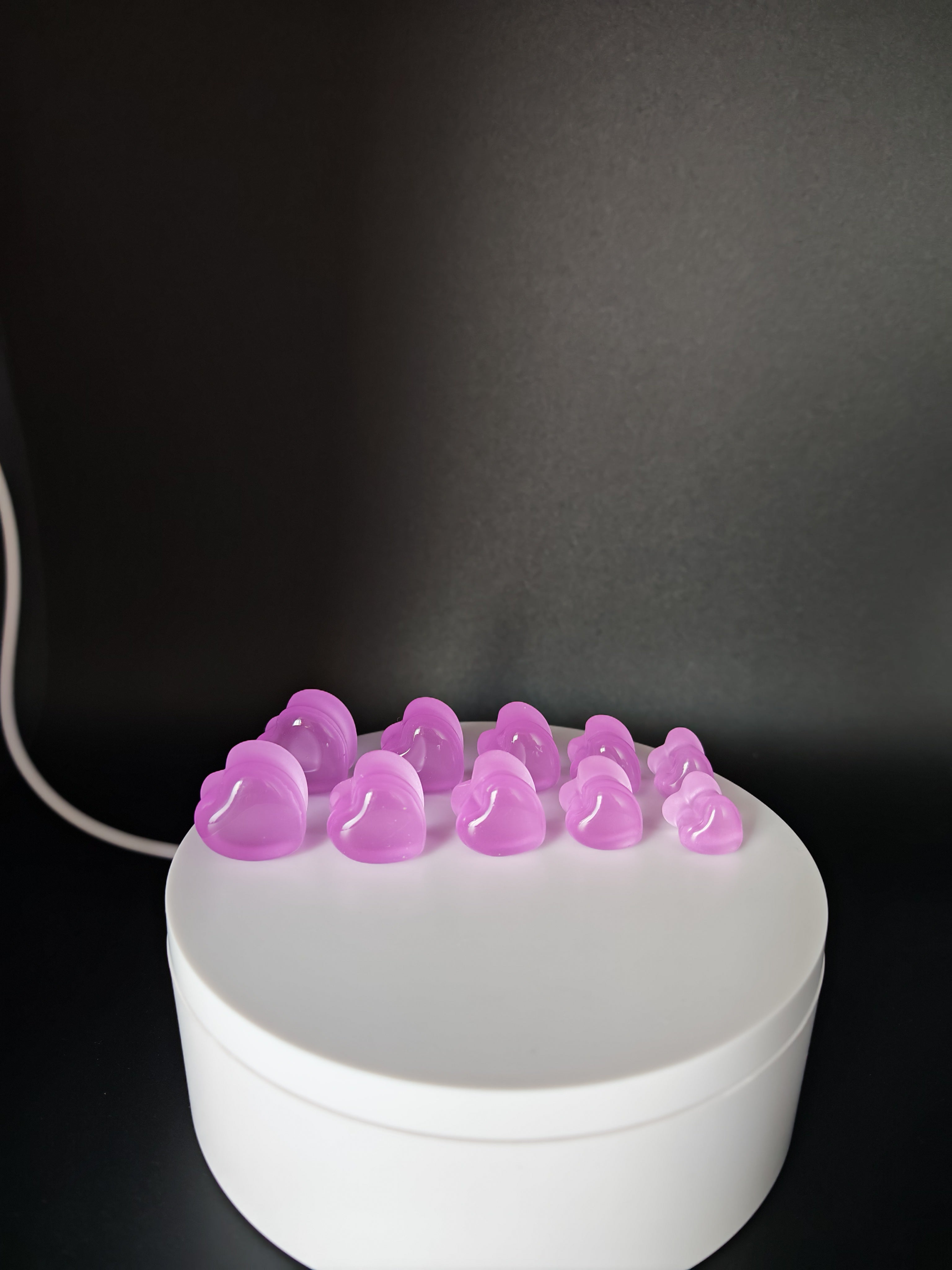 Glow in the Dark Resin Ear Gauges: Handmade Luminous Pink to Blue Plugs, Unique Body Jewelry Gift