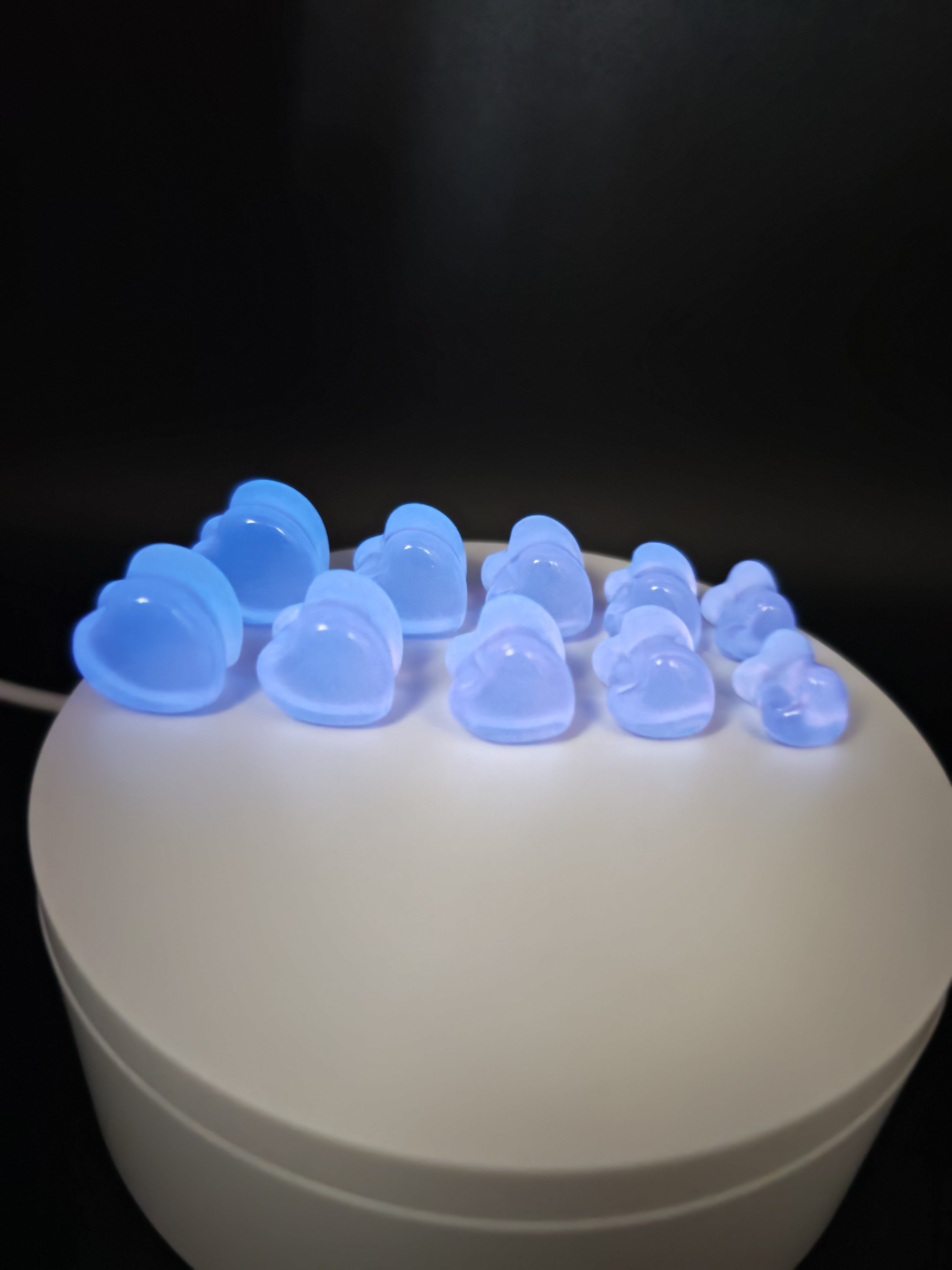 Glow in the Dark Resin Ear Gauges: Handmade Luminous Pink to Blue Plugs, Unique Body Jewelry Gift