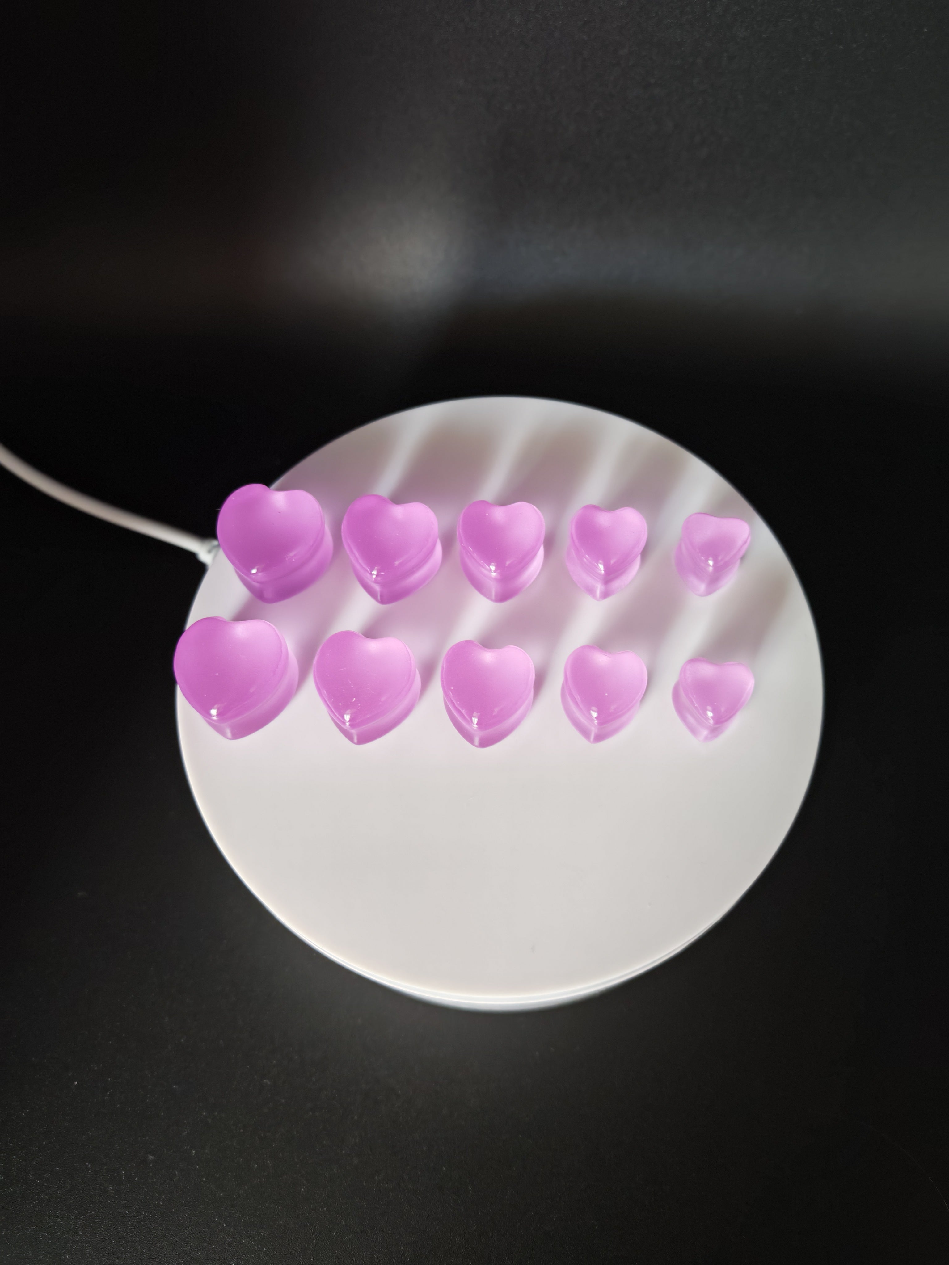 Glow in the Dark Resin Ear Gauges: Handmade Luminous Pink to Blue Plugs, Unique Body Jewelry Gift