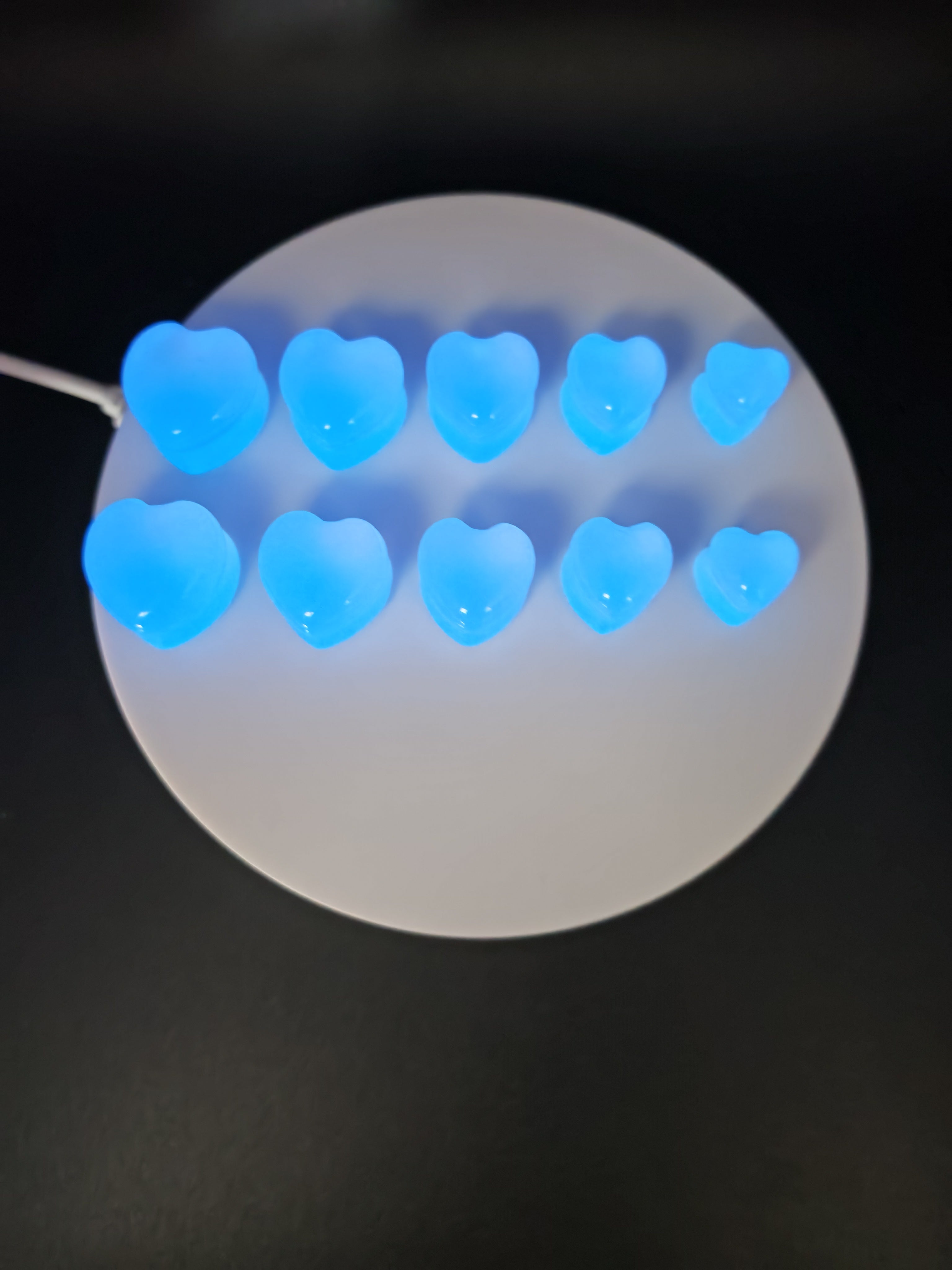 Glow in the Dark Resin Ear Gauges: Handmade Luminous Pink to Blue Plugs, Unique Body Jewelry Gift