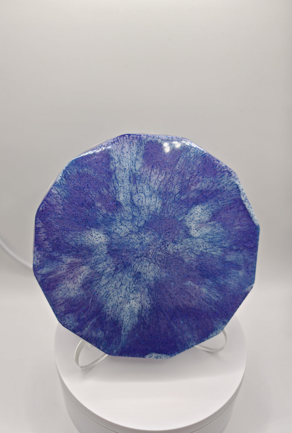 Handmade Resin Coaster: Purple Blue Epoxy Art Tray- Unique Home Decor Gift