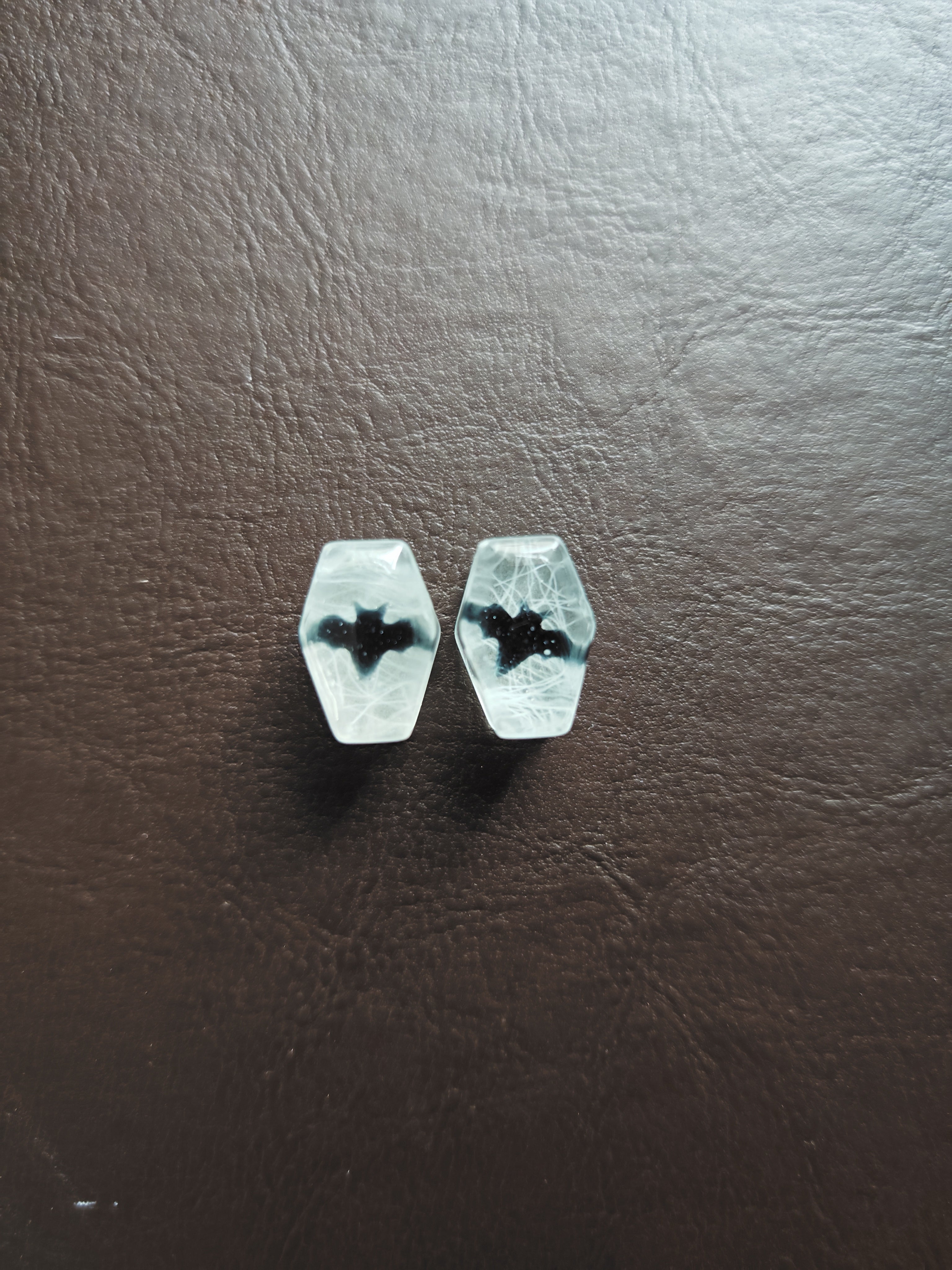 Halloween Glow in the Dark Ear Plugs: Snake (20mm) and Bat (18mm) Design- Gothic Spooky Style Jewelry