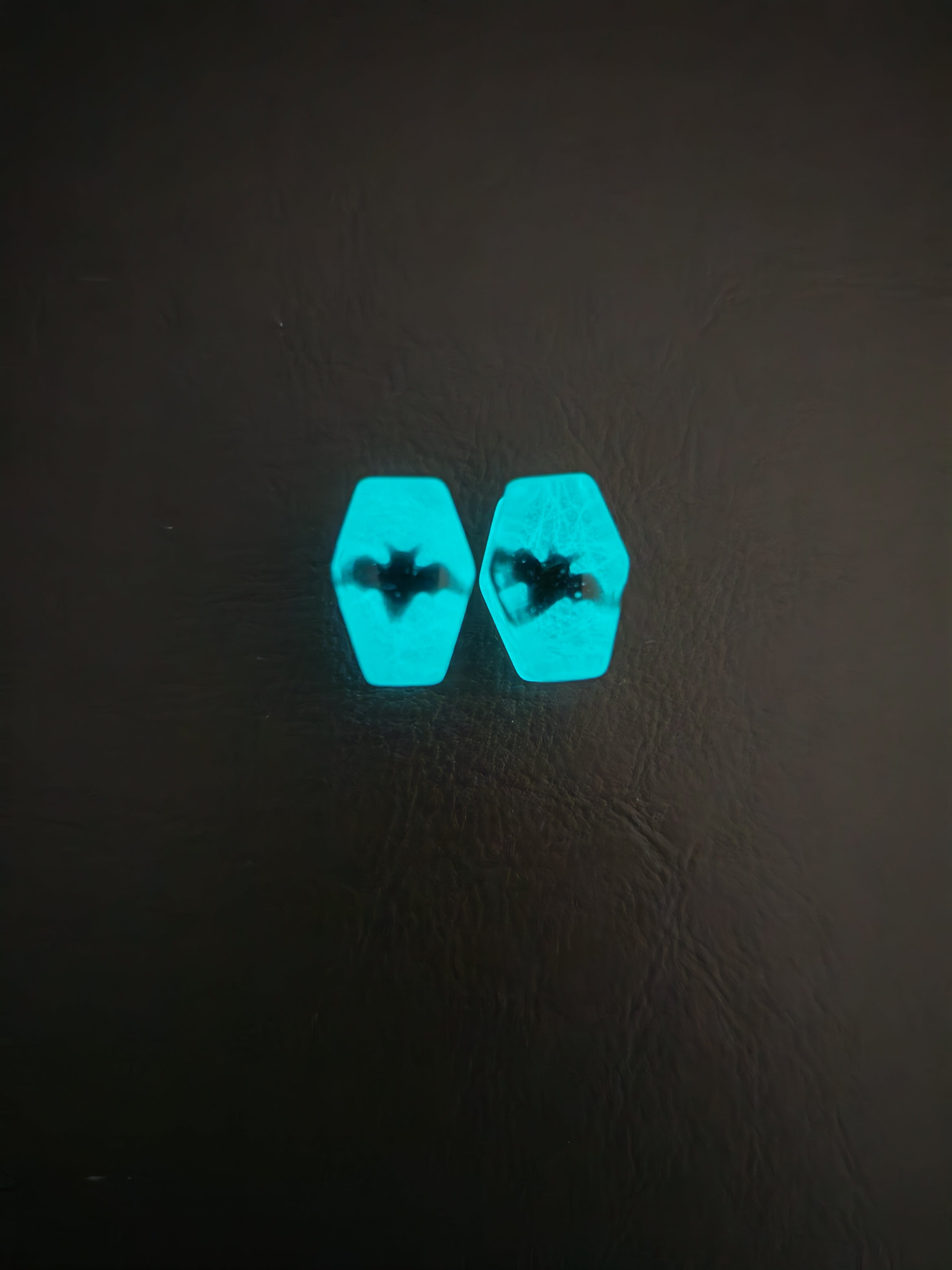 Halloween Glow in the Dark Ear Plugs: Snake (20mm) and Bat (18mm) Design- Gothic Spooky Style Jewelry