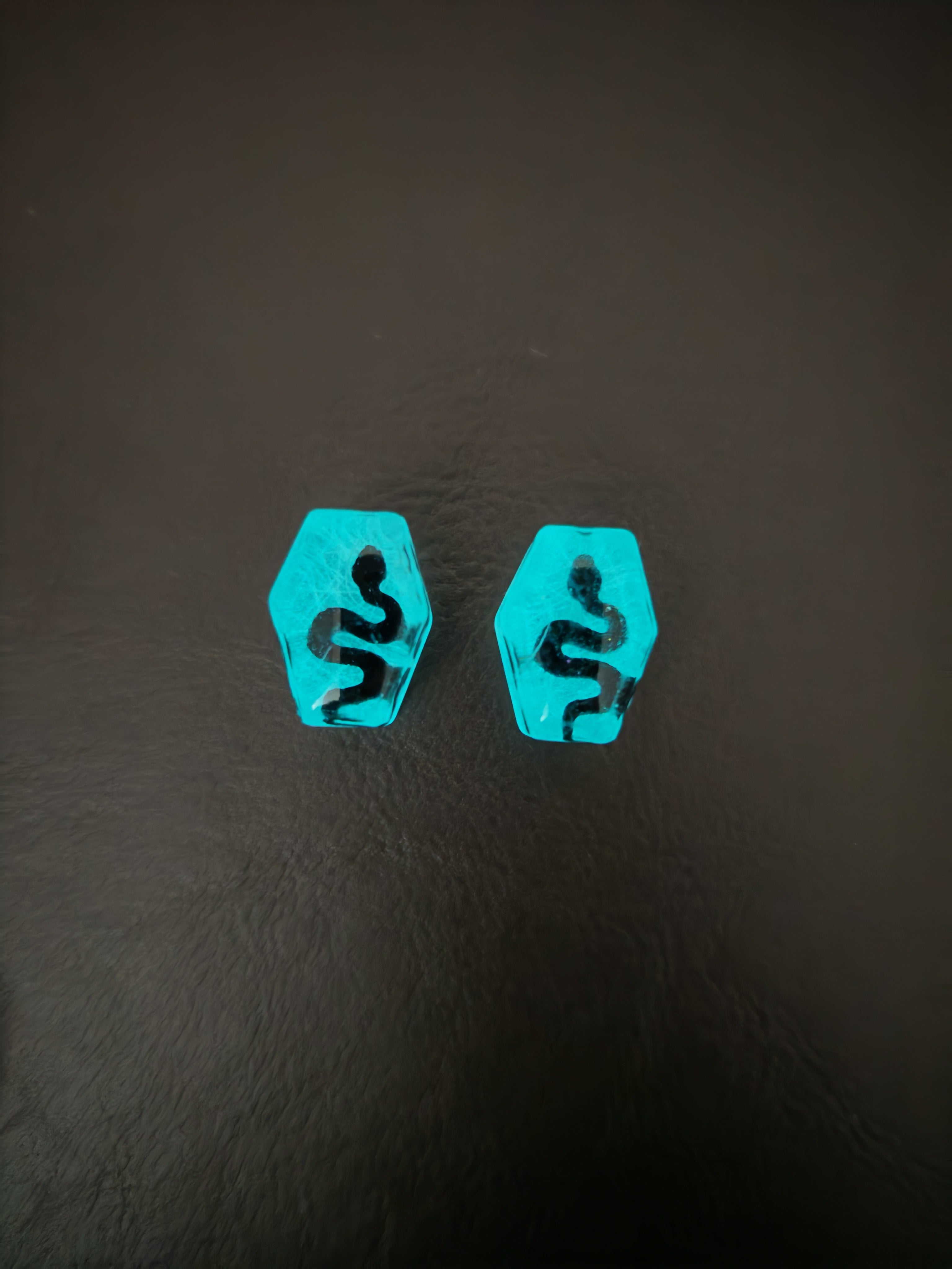 Halloween Glow in the Dark Ear Plugs: Snake (20mm) and Bat (18mm) Design- Gothic Spooky Style Jewelry