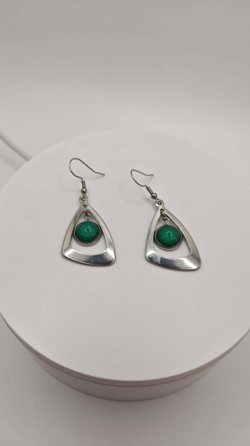 Christmas Earrings: Red or Green- Elegant Winter Design- Handmade Jewelry- Gift For Her- Stainless Steel