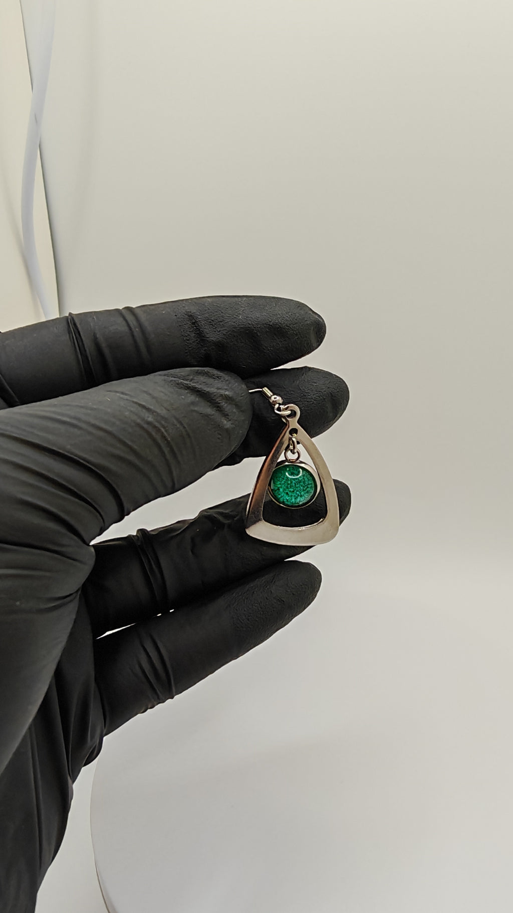 Christmas Earrings: Red or Green- Elegant Winter Design- Handmade Jewelry- Gift For Her- Stainless Steel