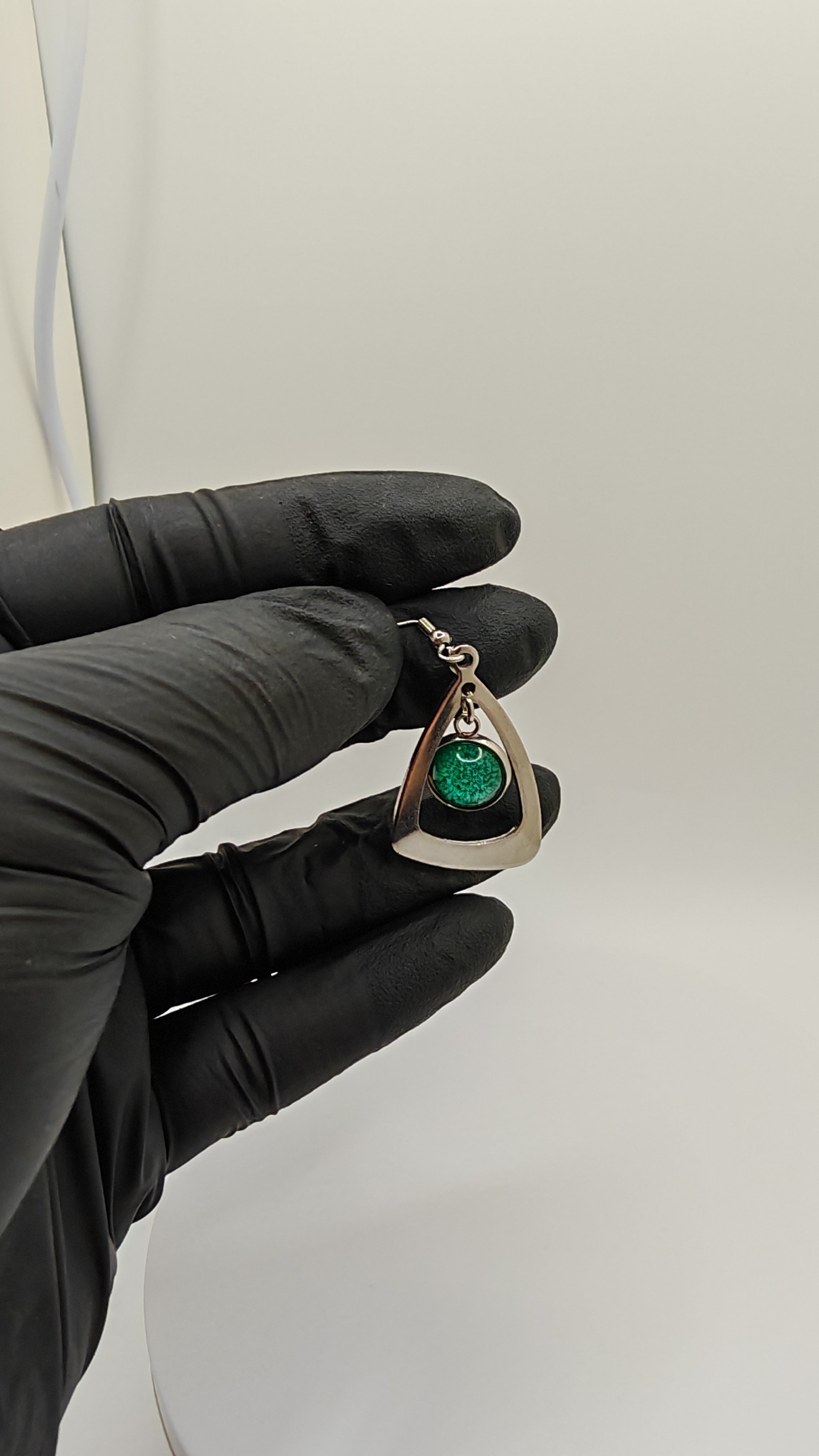 Christmas Earrings: Red or Green- Elegant Winter Design- Handmade Jewelry- Gift For Her- Stainless Steel