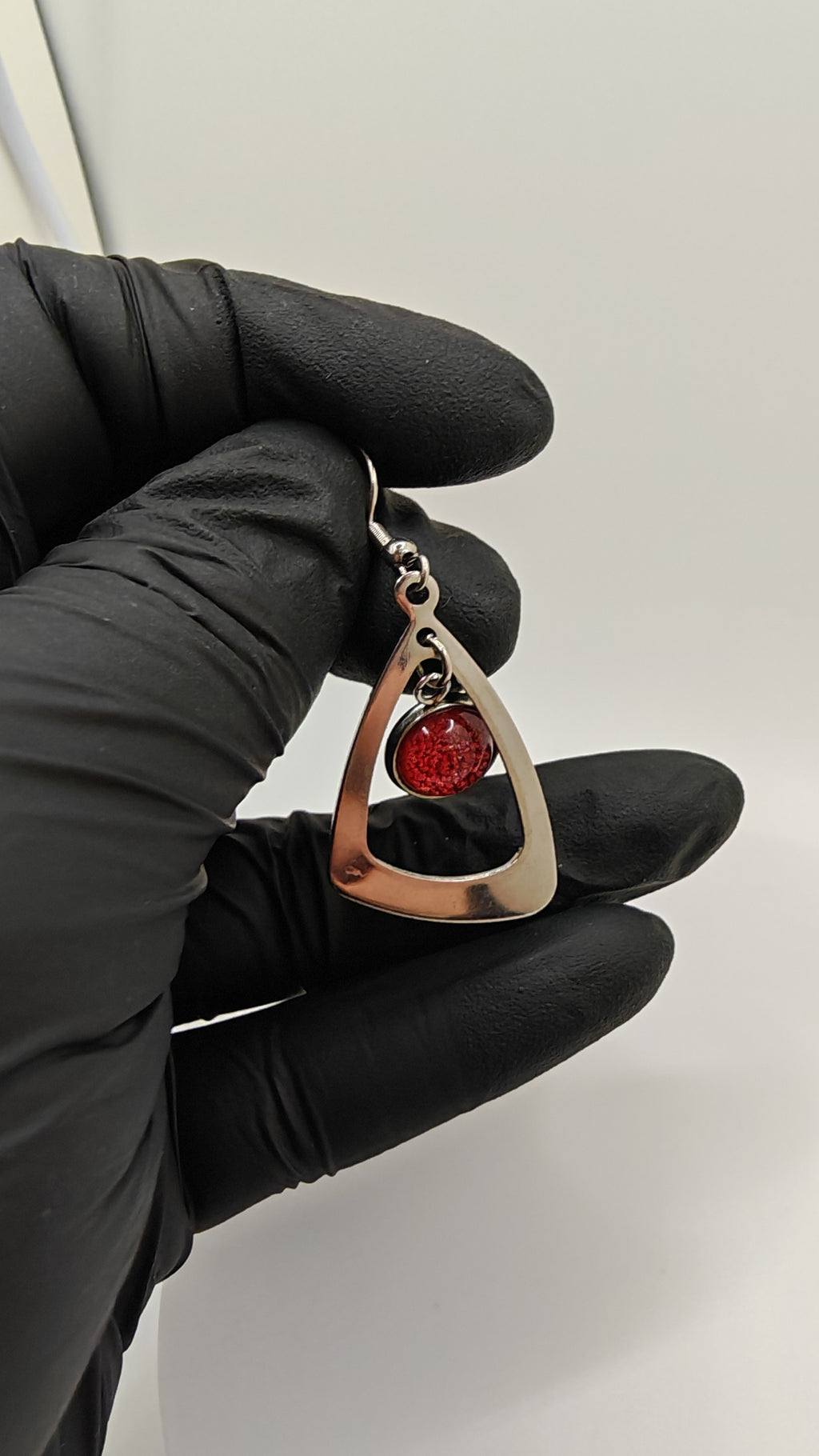 Christmas Earrings: Red or Green- Elegant Winter Design- Handmade Jewelry- Gift For Her- Stainless Steel