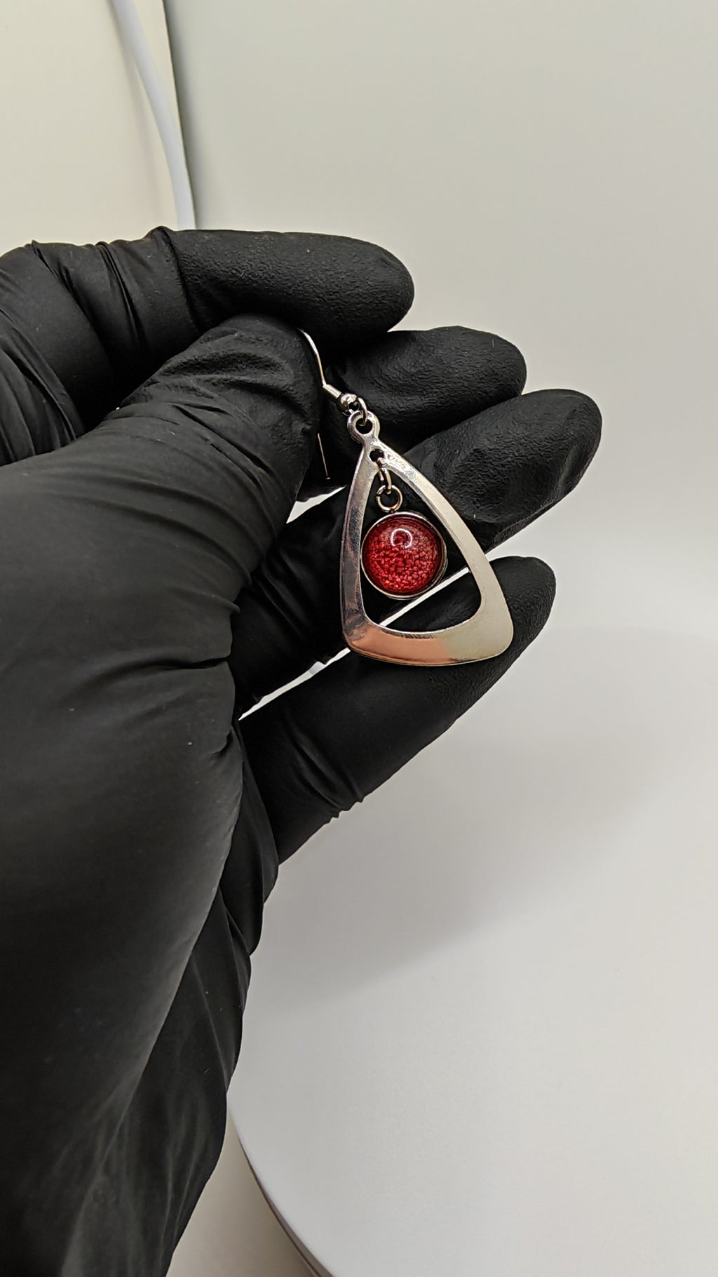 Christmas Earrings: Red or Green- Elegant Winter Design- Handmade Jewelry- Gift For Her- Stainless Steel