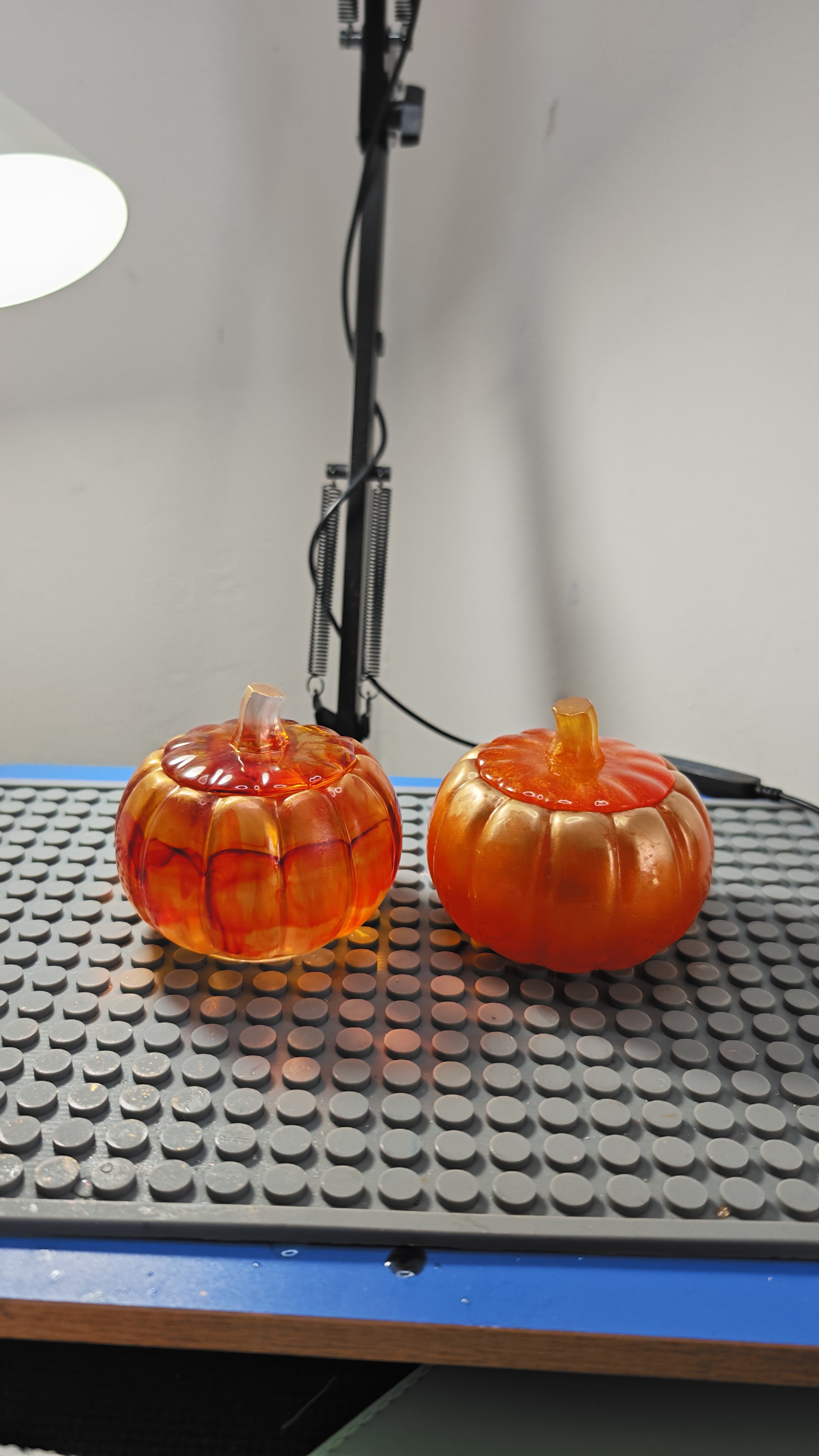 Resin Pumpkin Jewelry Box: Autumn Decorative Jar- Transparent or Matte Orange- Halloween Fall Gift