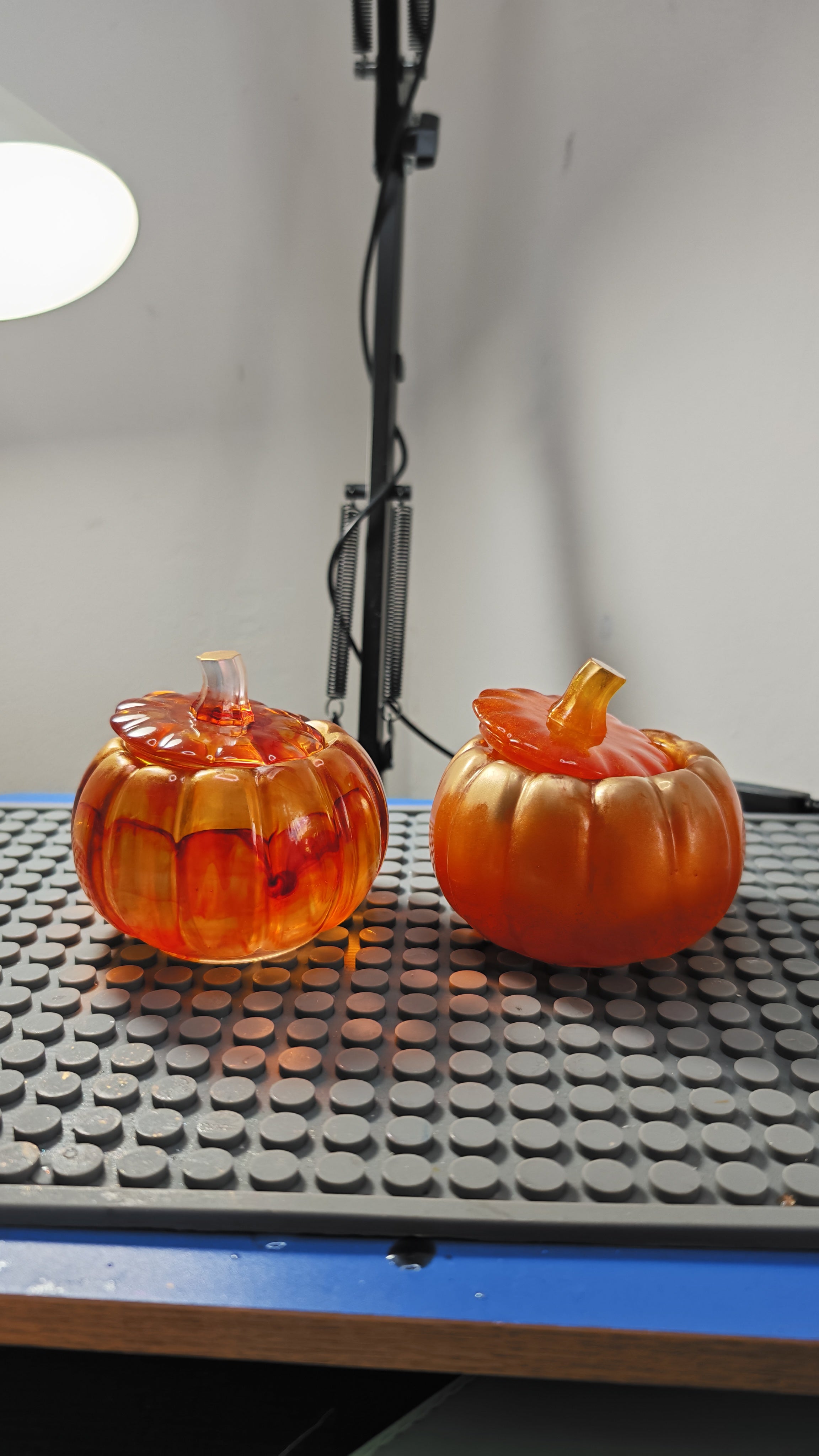 Resin Pumpkin Jewelry Box: Autumn Decorative Jar- Transparent or Matte Orange- Halloween Fall Gift
