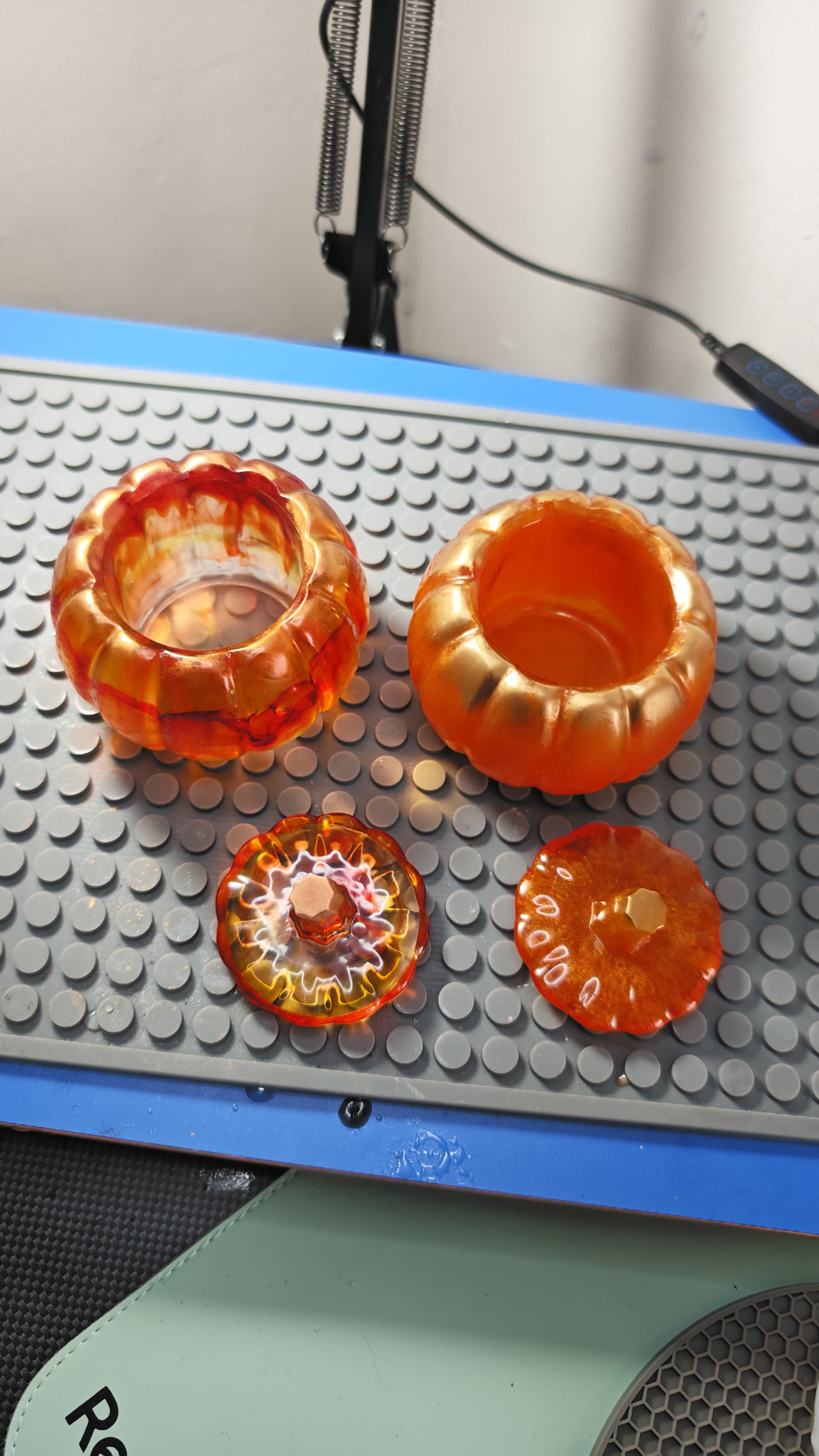 Resin Pumpkin Jewelry Box: Autumn Decorative Jar- Transparent or Matte Orange- Halloween Fall Gift