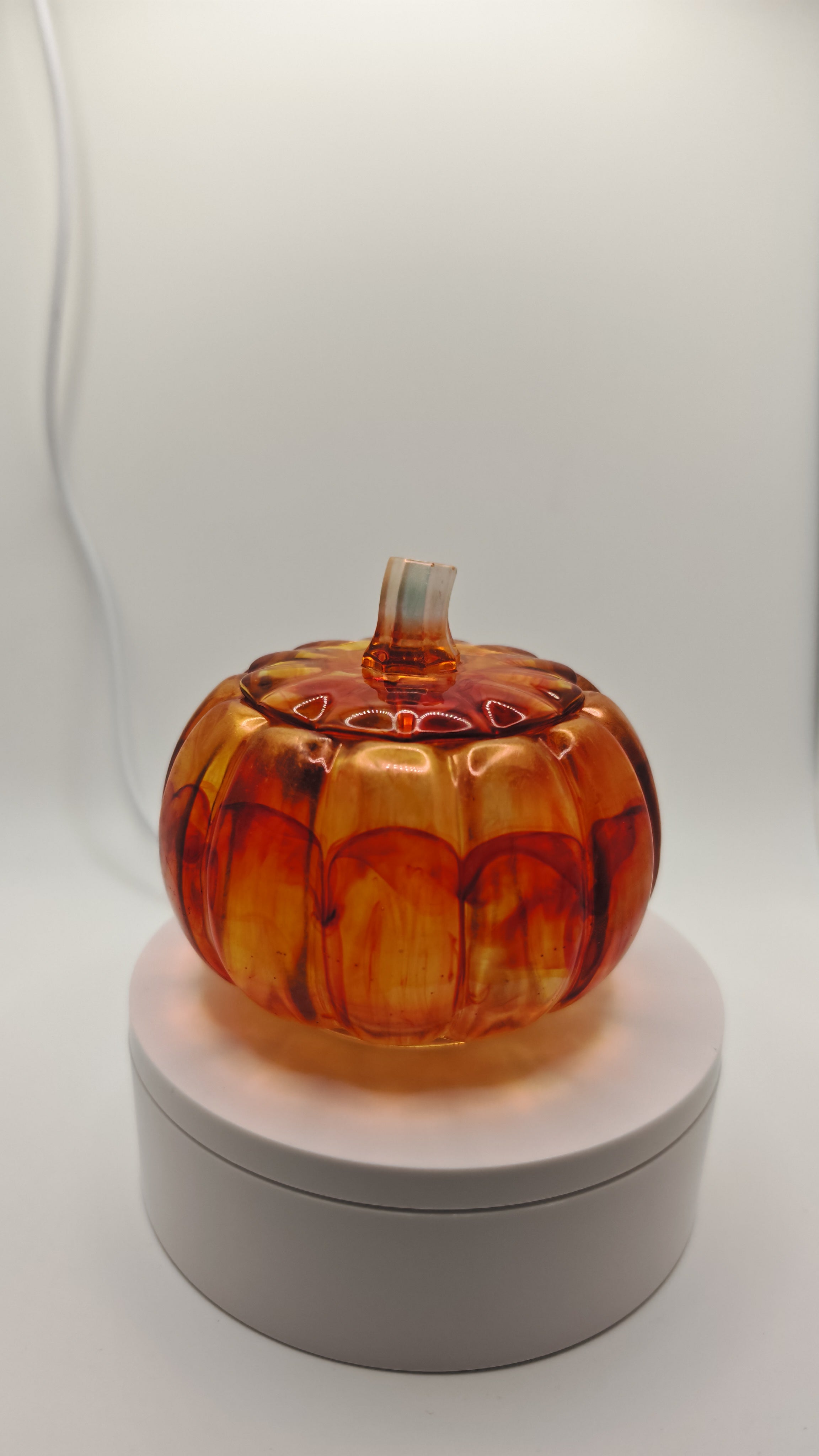Resin Pumpkin Jewelry Box: Autumn Decorative Jar- Transparent or Matte Orange- Halloween Fall Gift