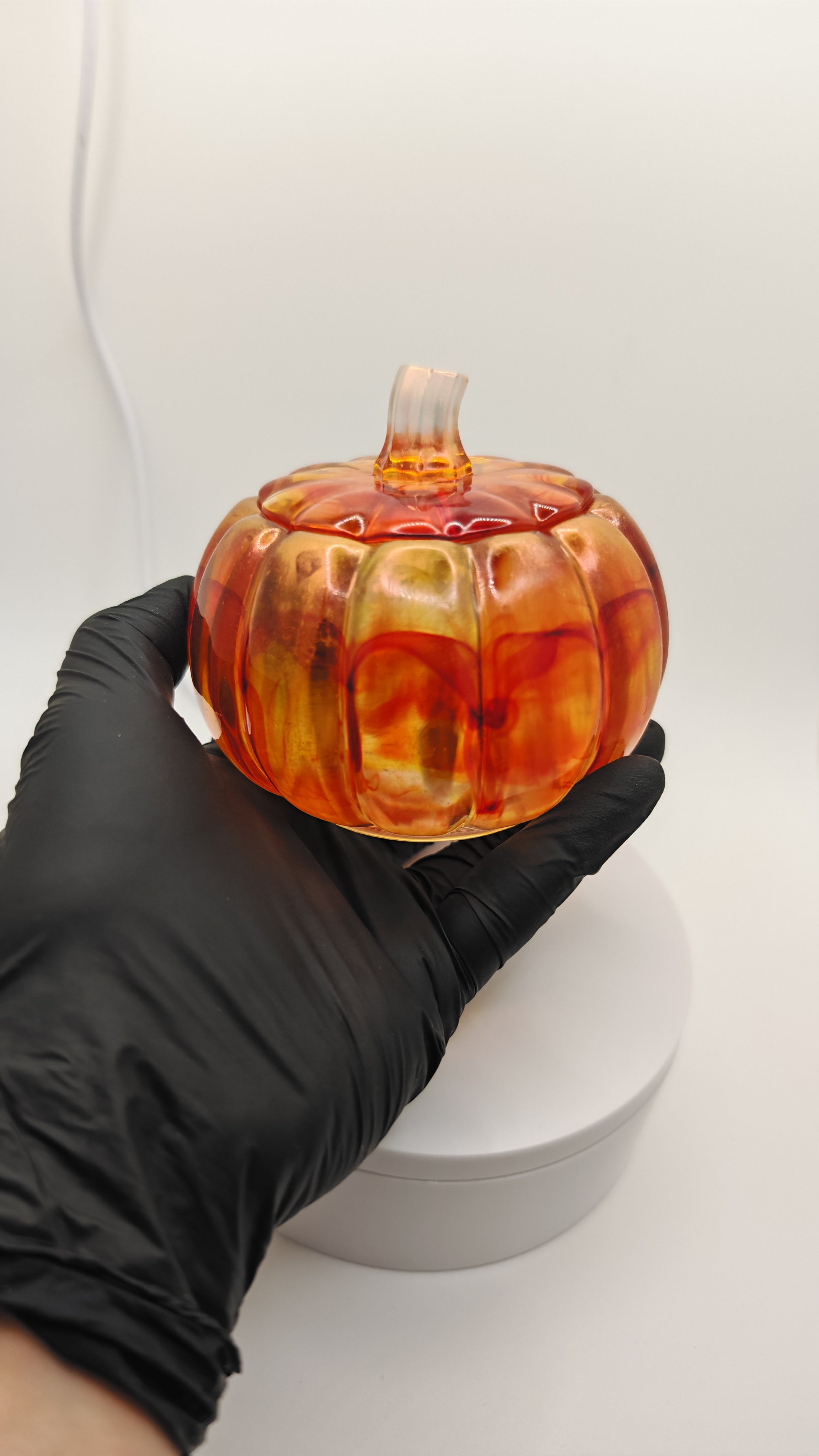 Resin Pumpkin Jewelry Box: Autumn Decorative Jar- Transparent or Matte Orange- Halloween Fall Gift