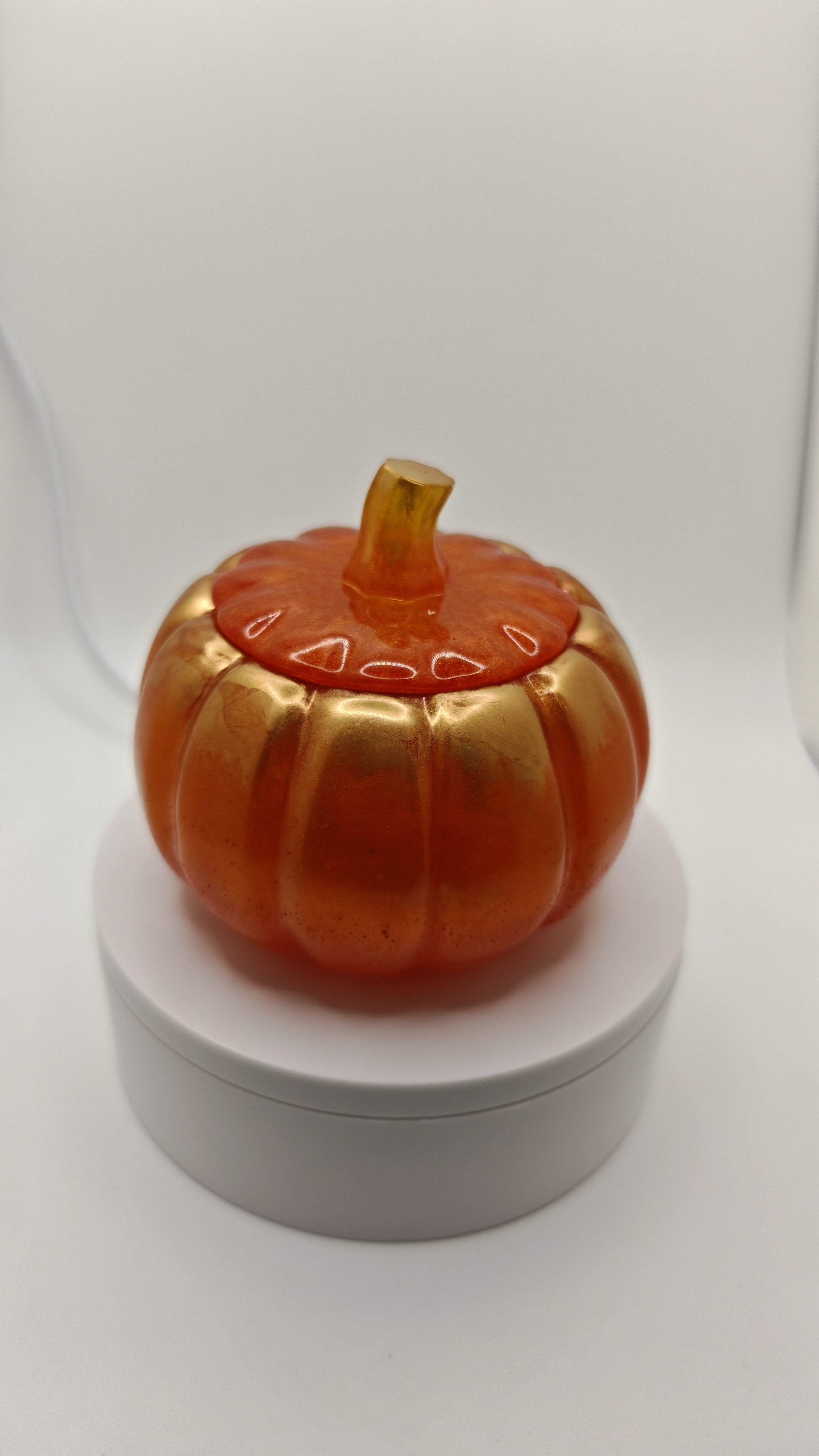Resin Pumpkin Jewelry Box: Autumn Decorative Jar- Transparent or Matte Orange- Halloween Fall Gift
