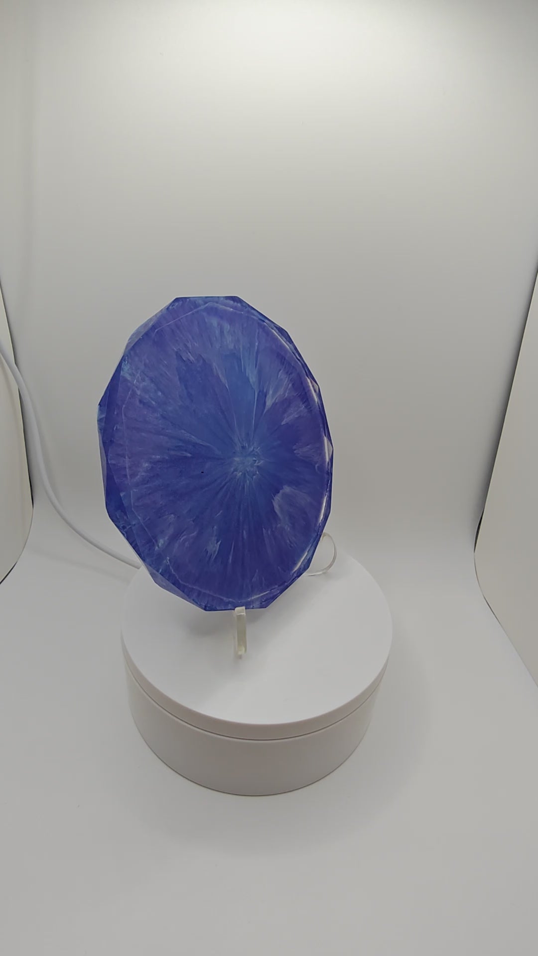 Handmade Resin Coaster: Purple Blue Epoxy Art Tray- Unique Home Decor Gift